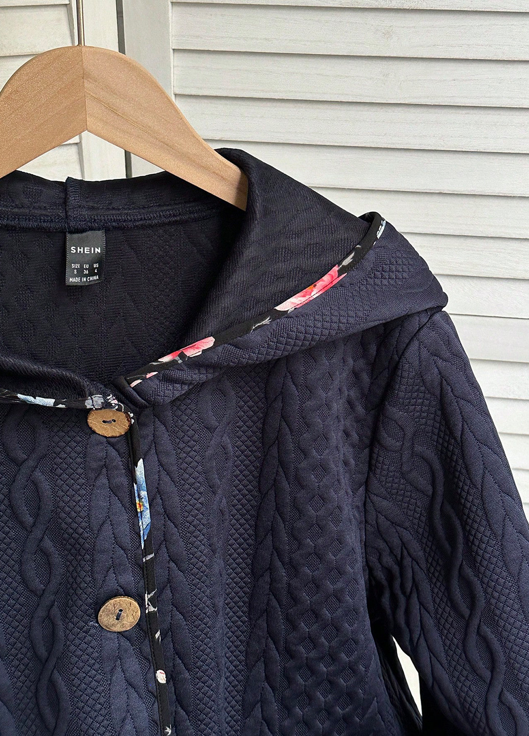 Темно-синий демисезонный кардиган SHEIN