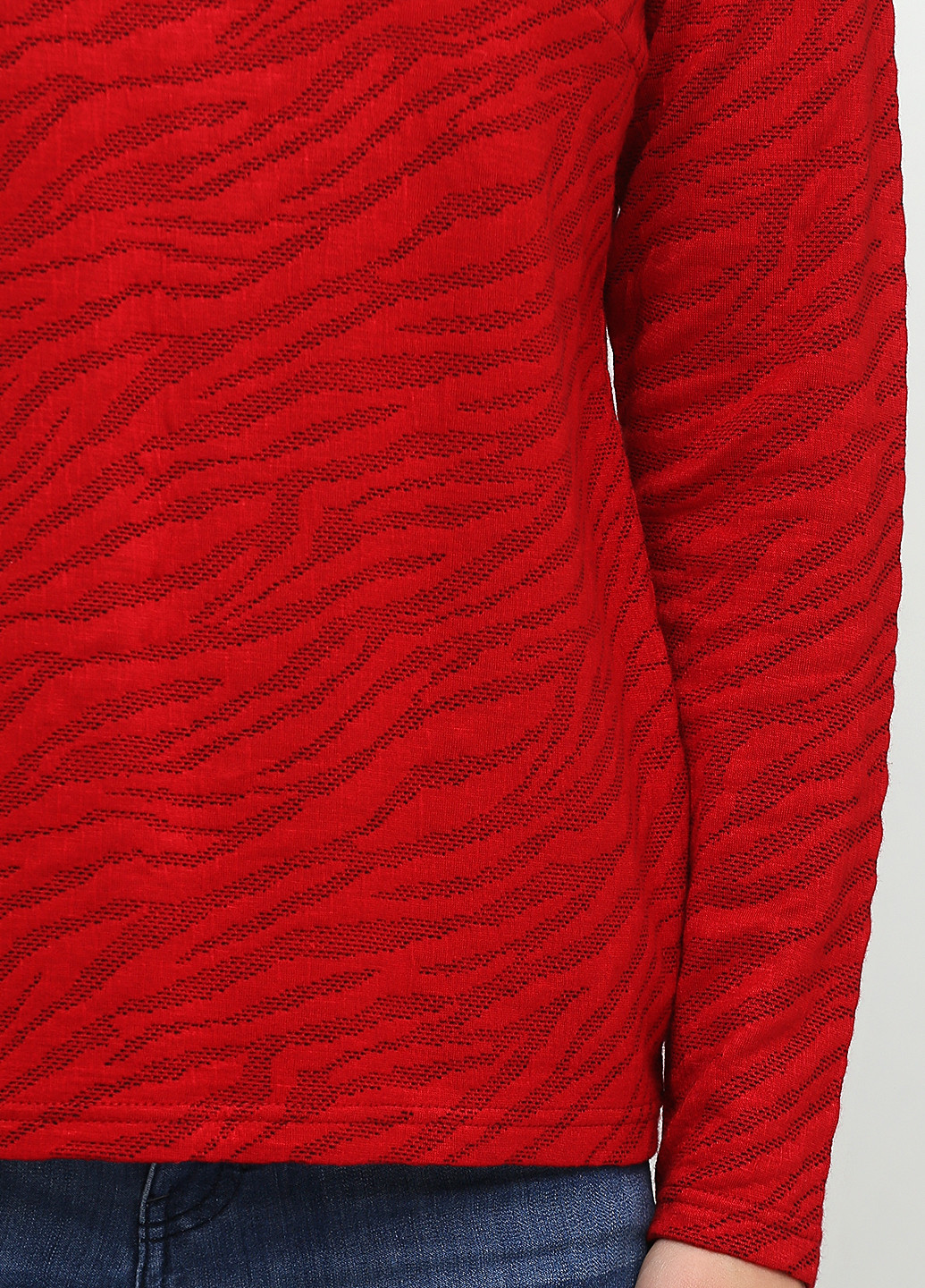 Гольф BRANDTEX COPENHAGEN абстрактный красный кэжуал трикотаж, вискоза, полиэстер