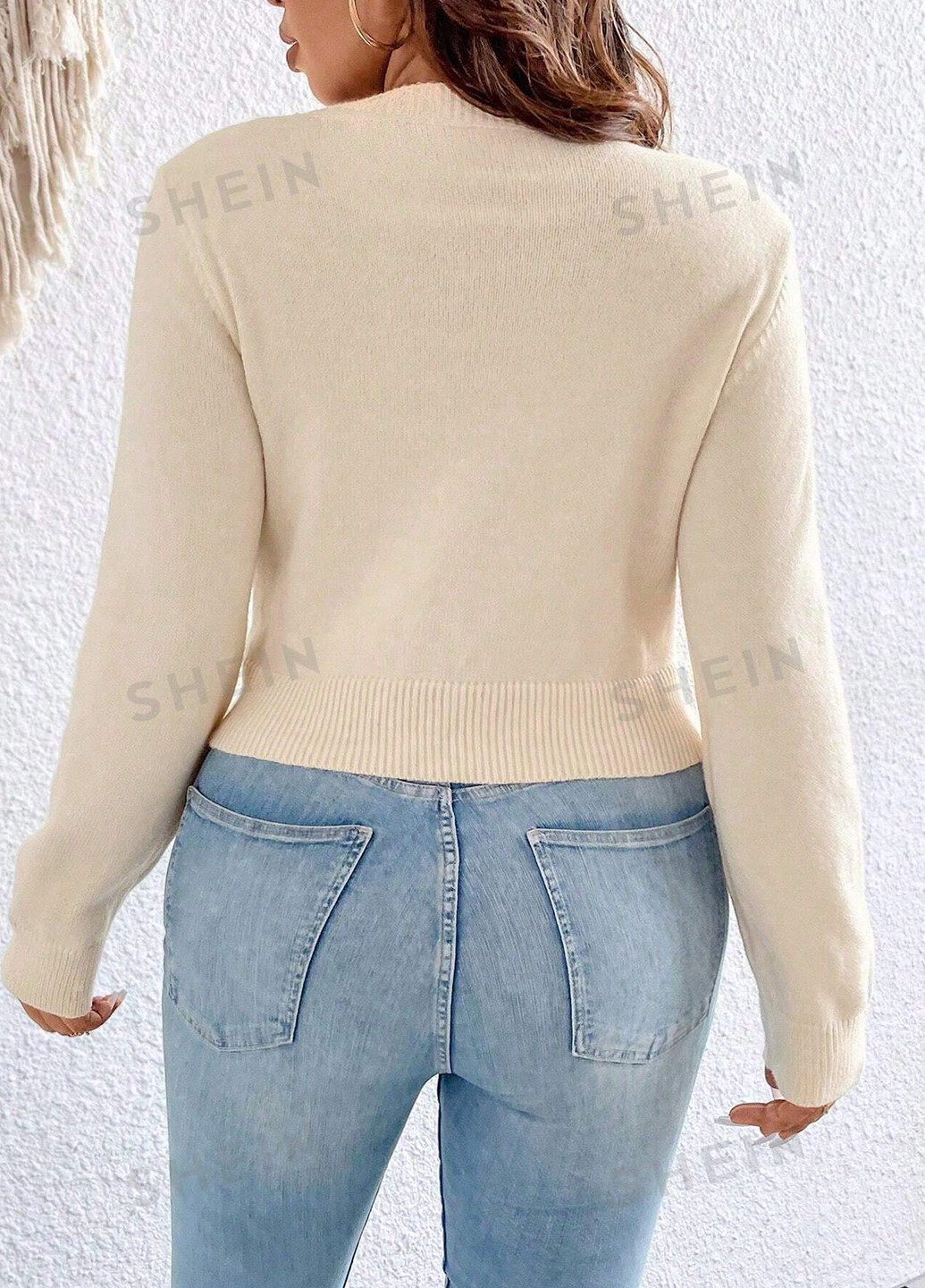 Світло-бежевий демісезонний джемпер джемпер SHEIN