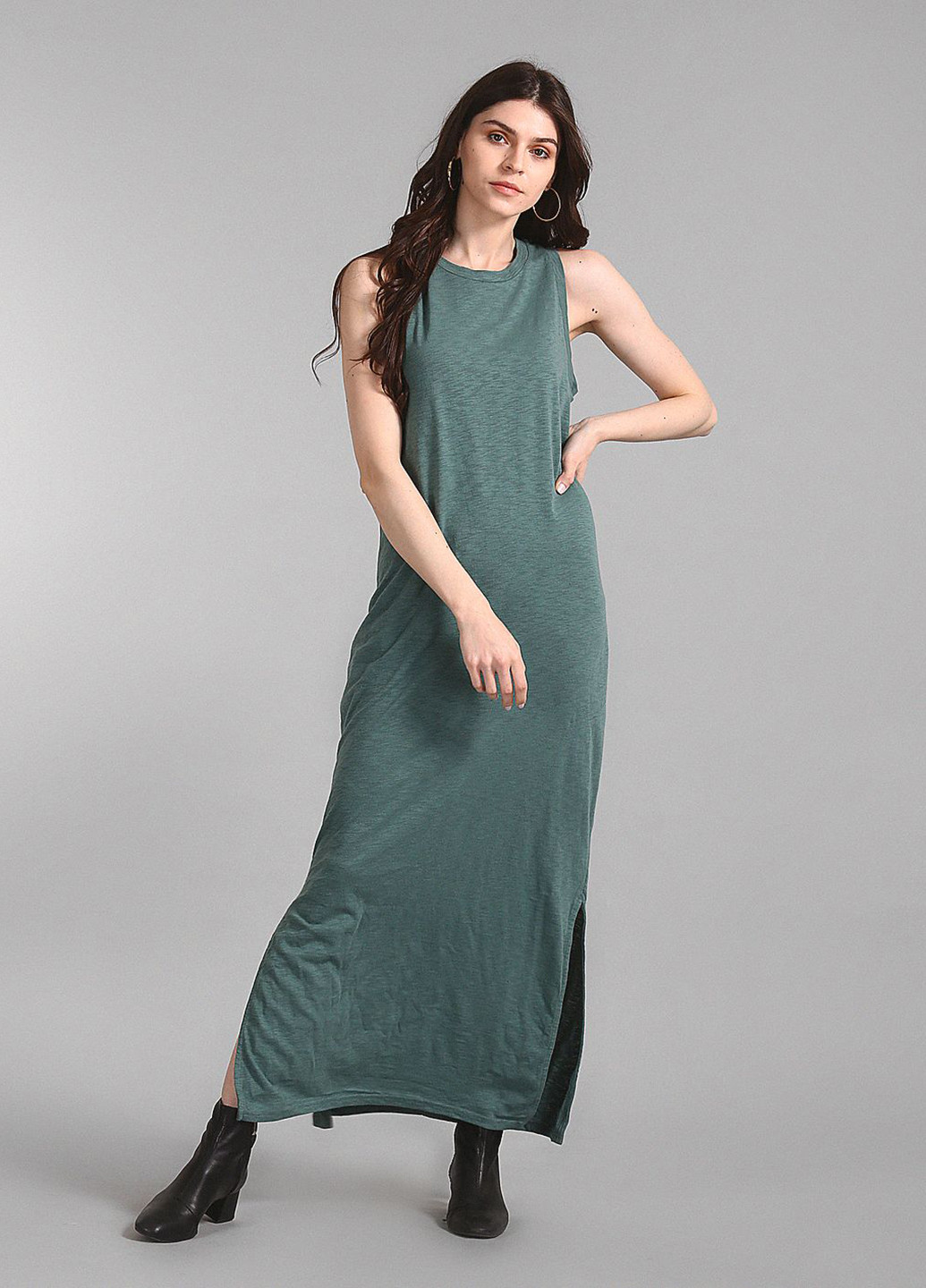Сіро-зелена кежуал сукня сукня-майка Gap меланжева