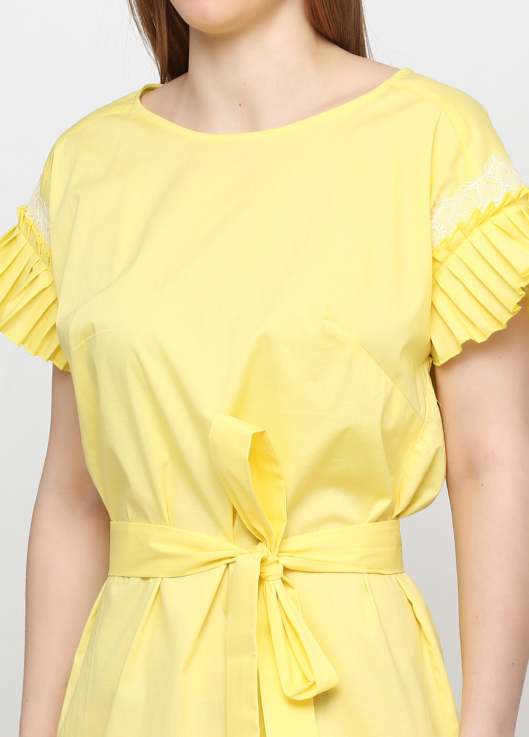 Желтое кэжуал платье футляр Andre Tan однотонное