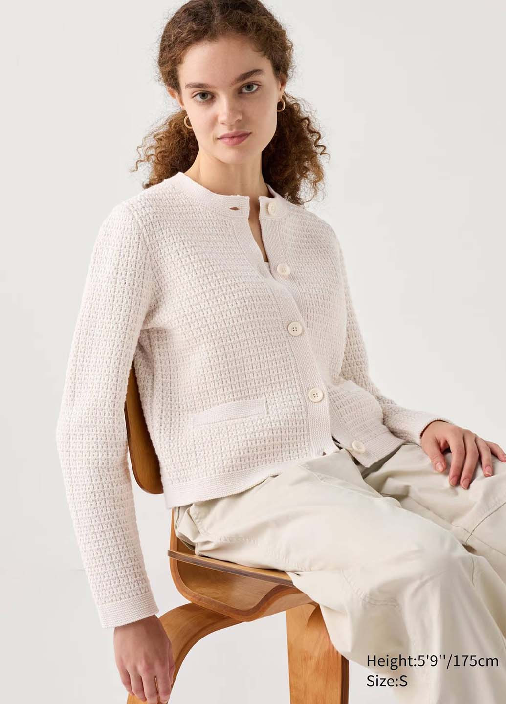 Молочный демисезонный кардиган Uniqlo