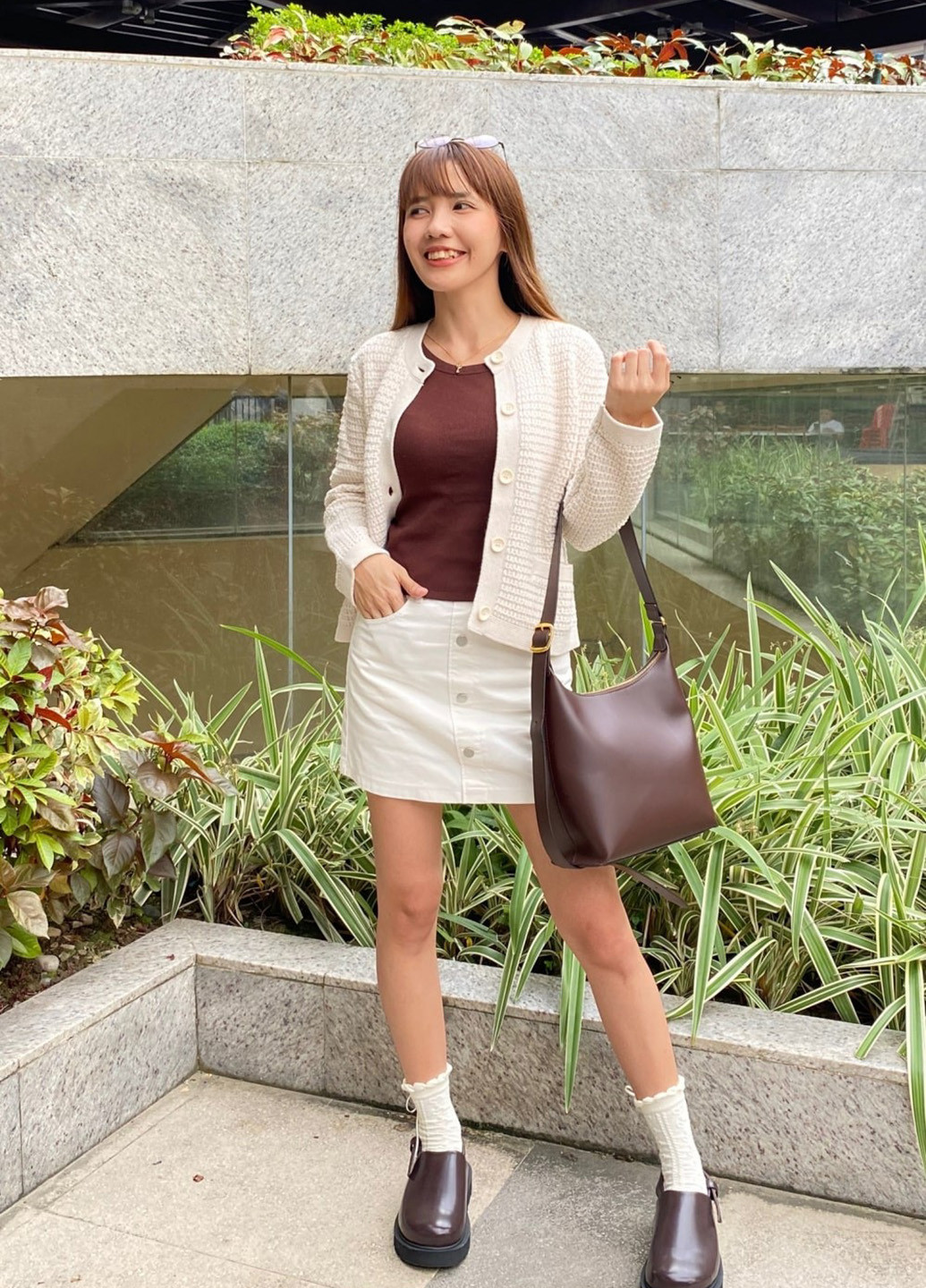 Молочный демисезонный кардиган Uniqlo