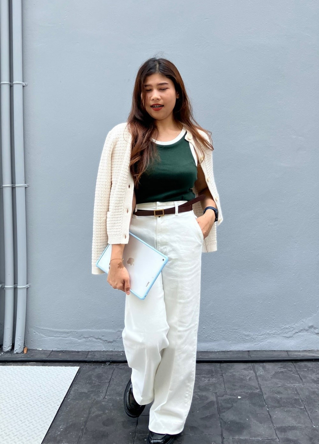 Молочный демисезонный кардиган Uniqlo