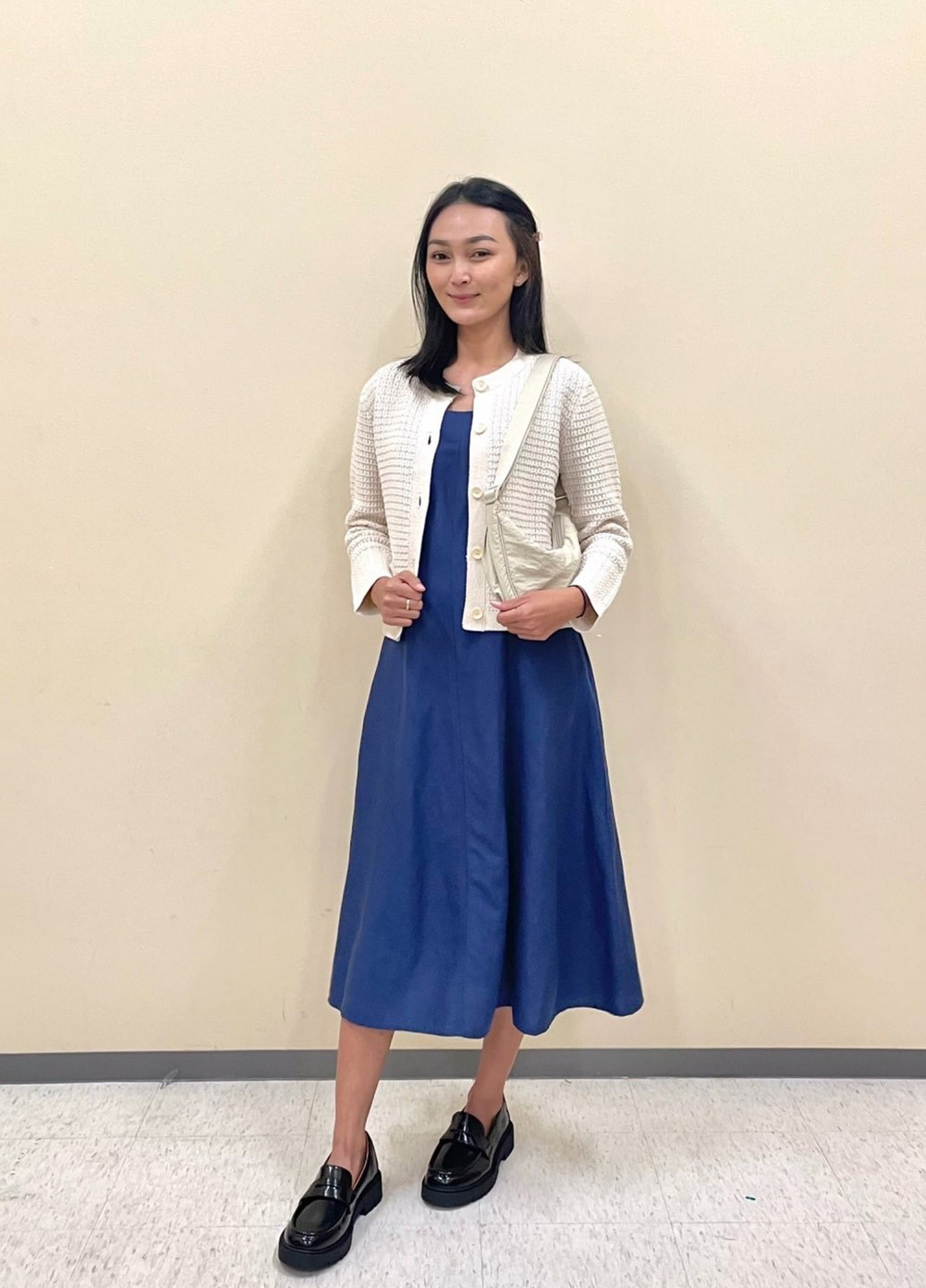 Молочный демисезонный кардиган Uniqlo