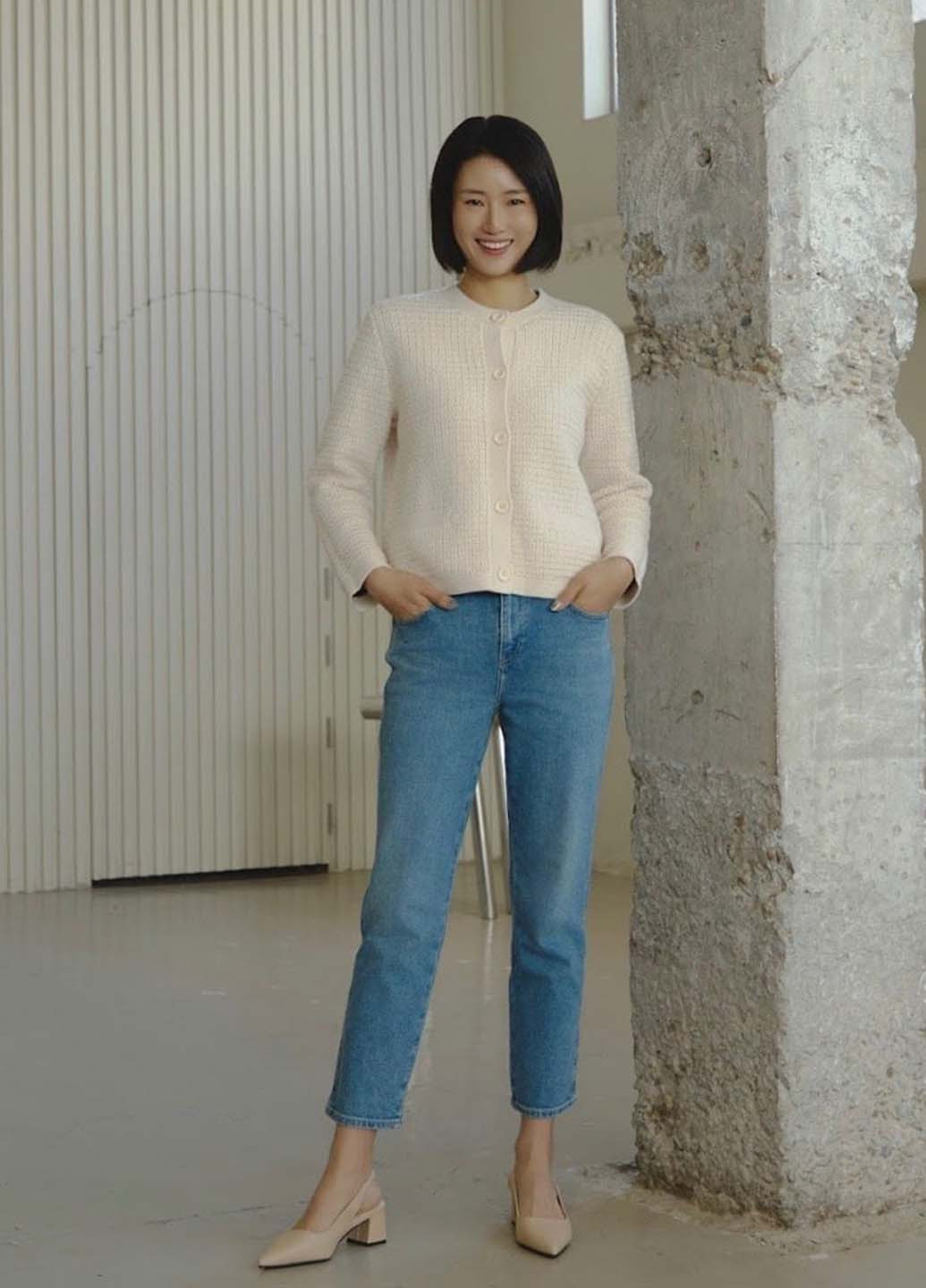 Молочный демисезонный кардиган Uniqlo