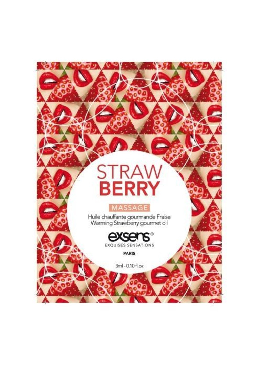 Пробник масажного масла Strawberry 3мл Exsens (252607099)