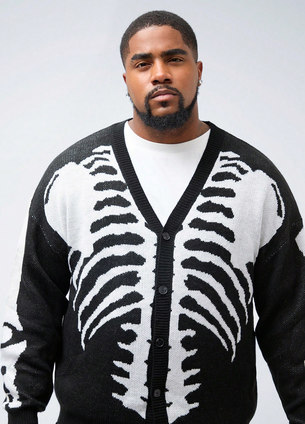 Черно-белый демисезонный кардиган SHEIN