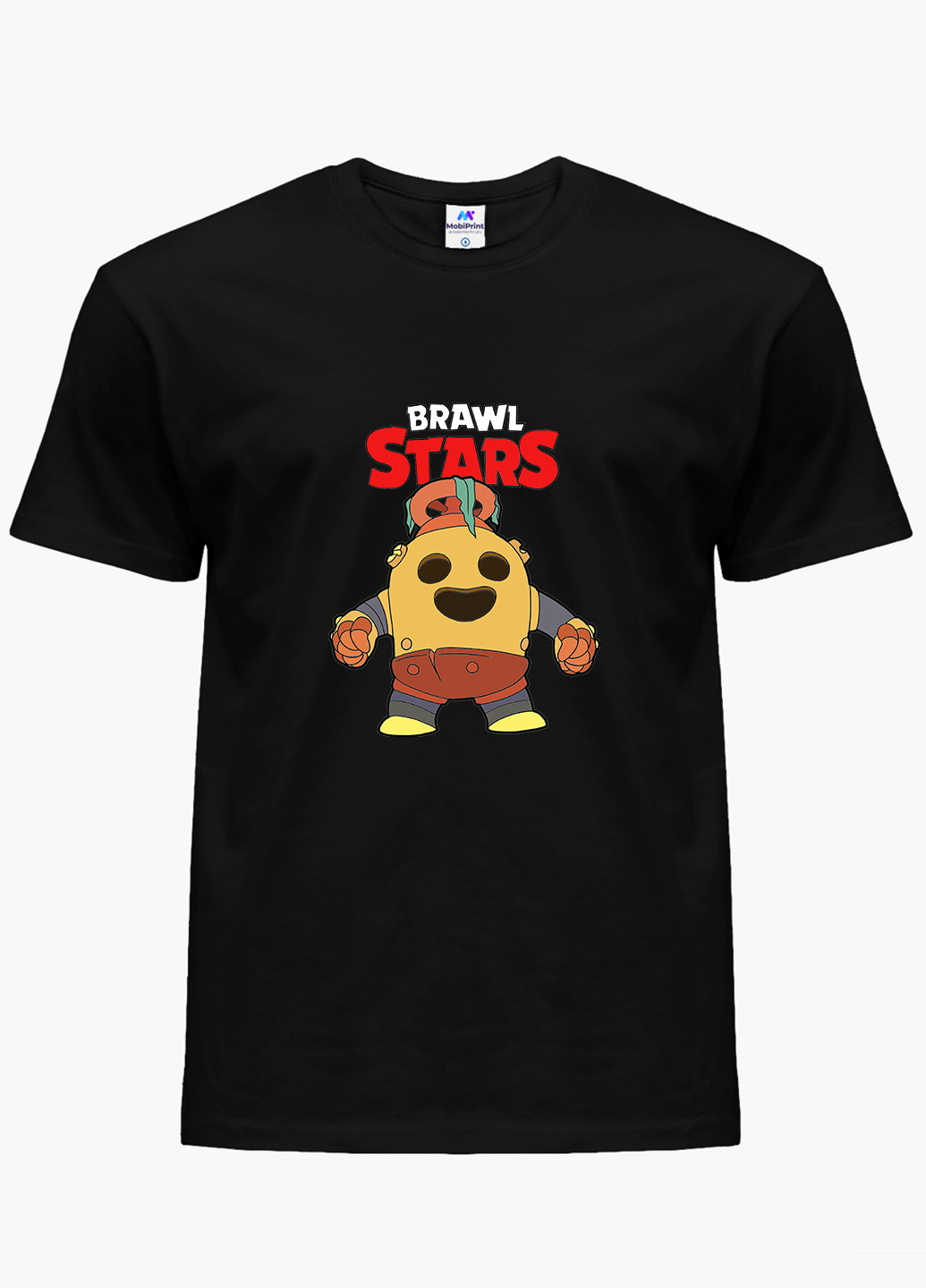 Чорна демісезонна футболка дитяча спайк бравл старс (spike brawl stars) (9224-1005) MobiPrint