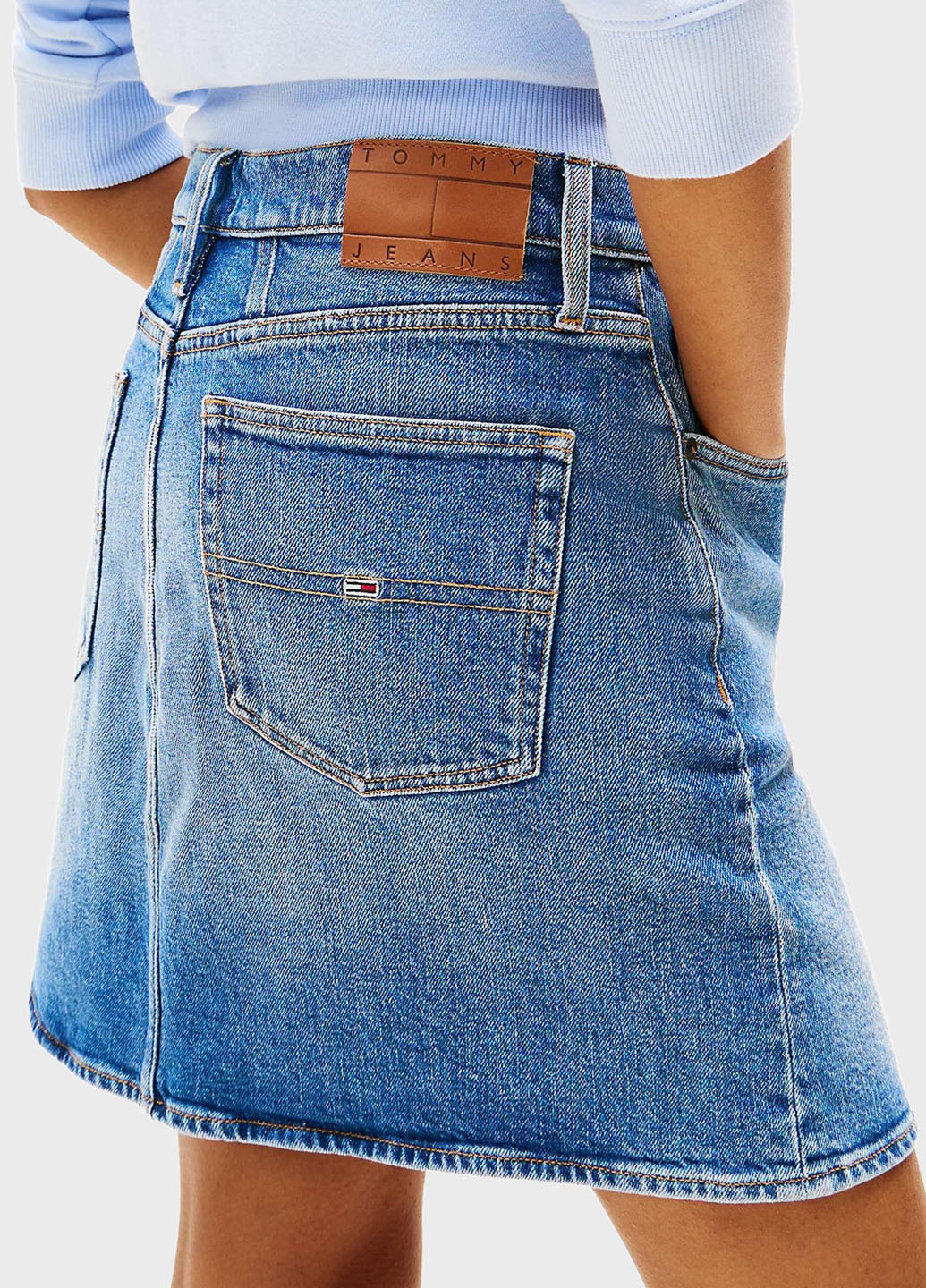 Синяя джинсовая варенка юбка Tommy Jeans