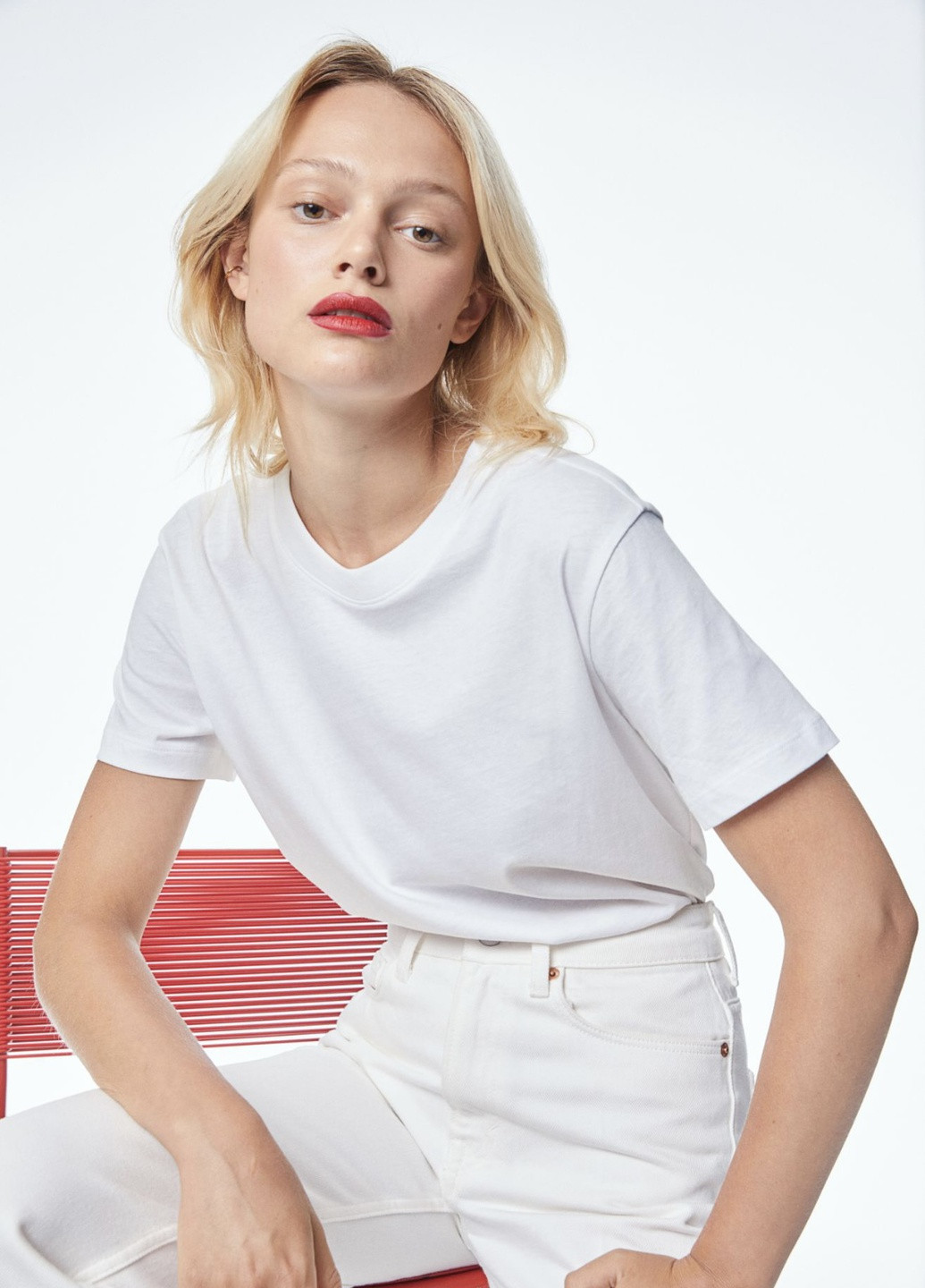 Біла всесезон футболка з коротким рукавом H&M Basic