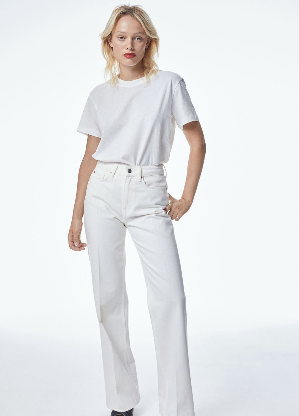 Біла всесезон футболка з коротким рукавом H&M Basic