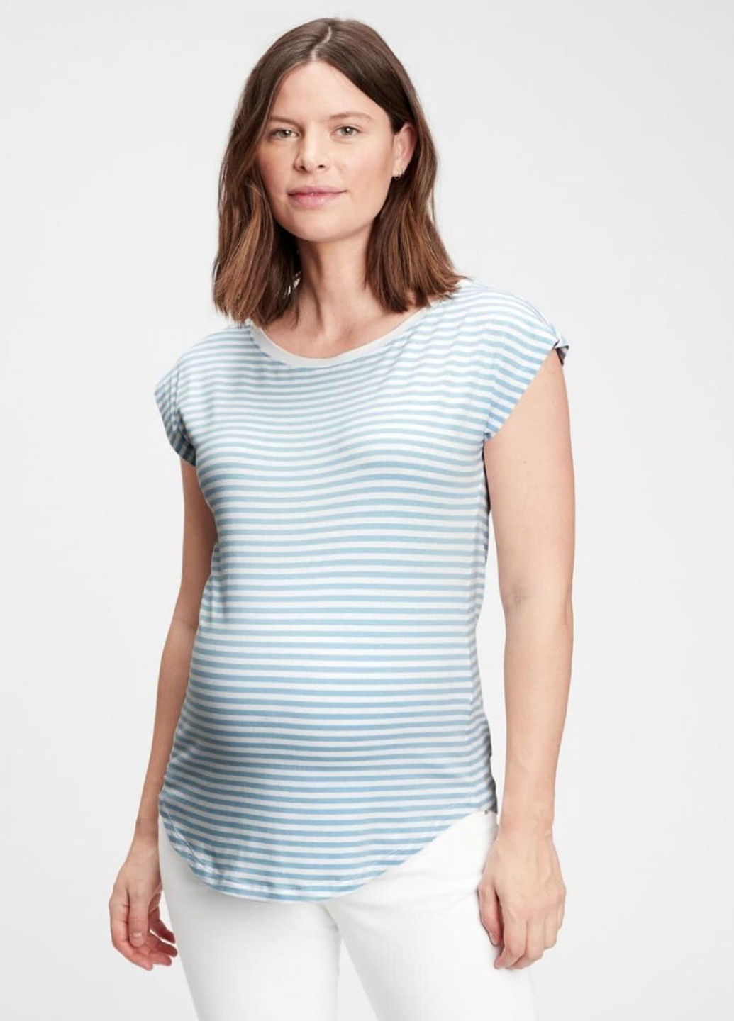 Голубая летняя футболка для беременных Gap