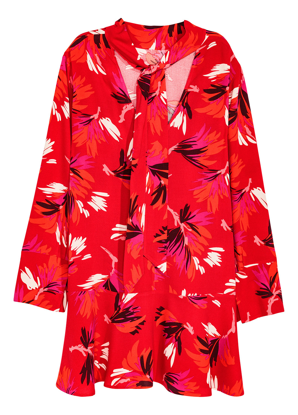 Червона кежуал плаття, сукня а-силует H&M з абстрактним візерунком