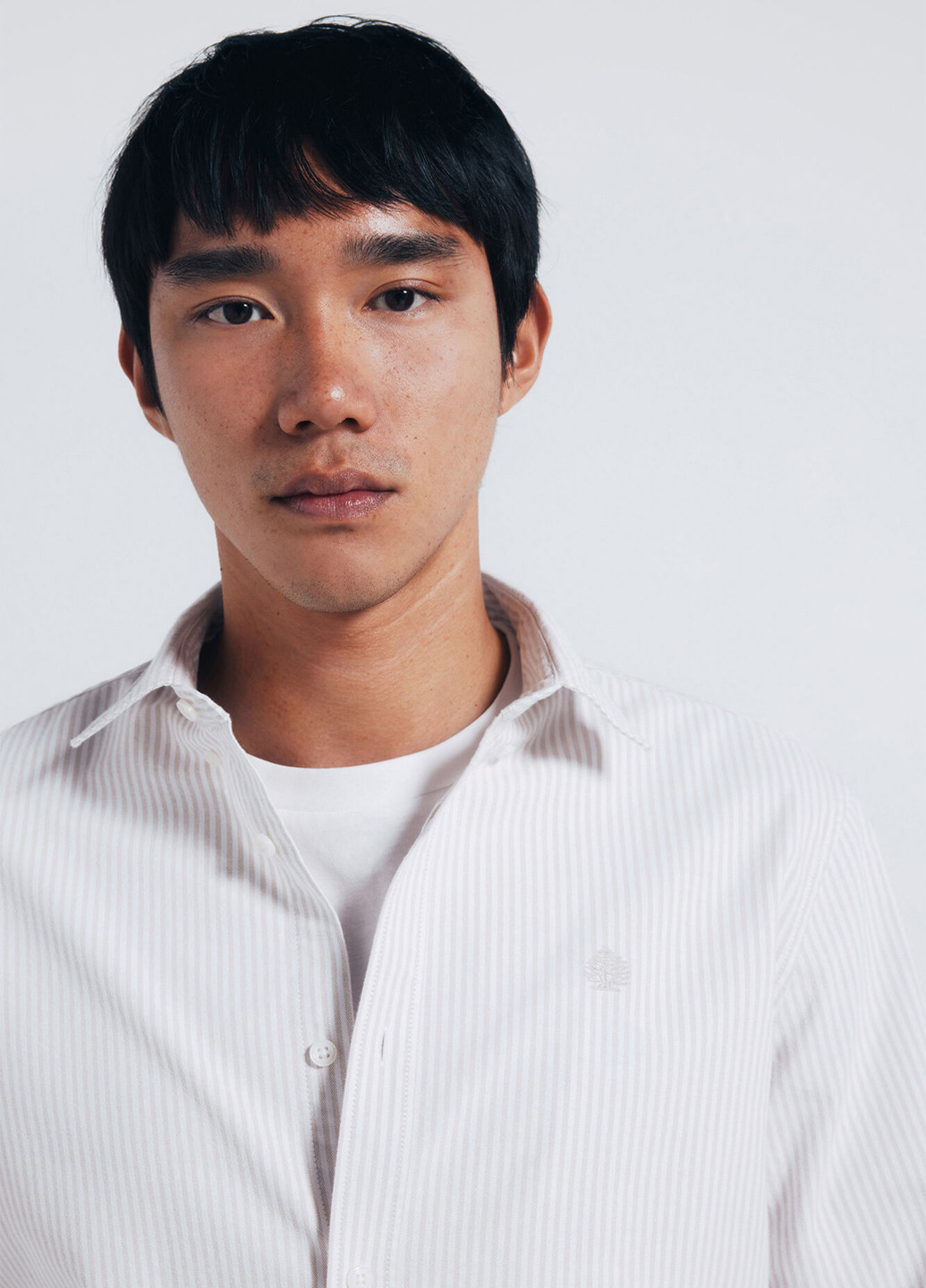 Светло-бежевая классическая, кэжуал рубашка в полоску Springfield