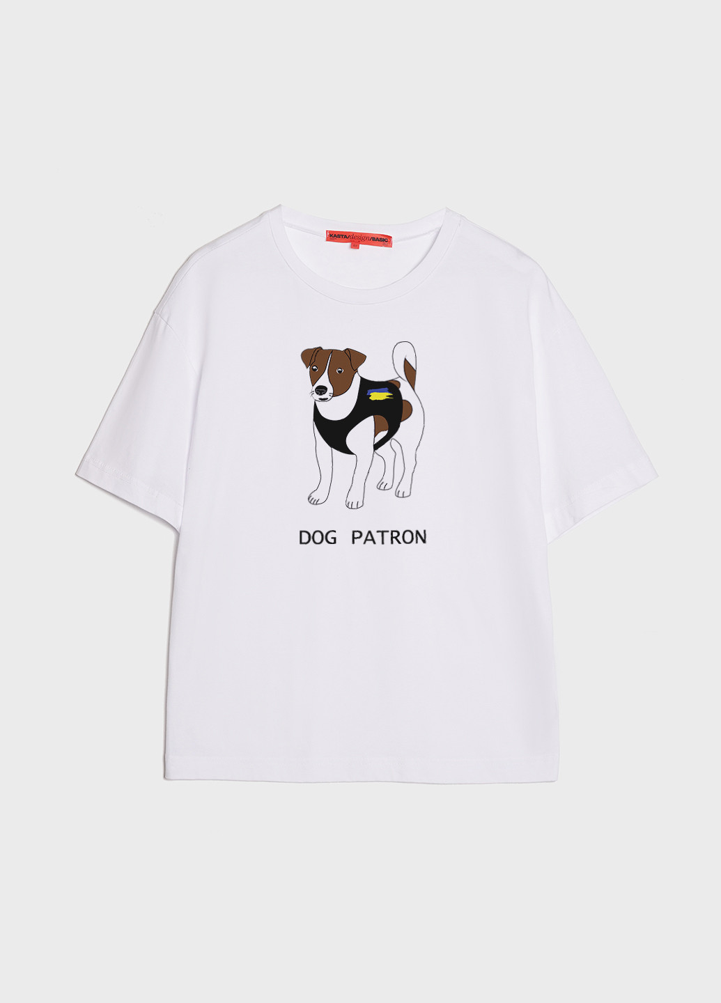 Біла літня футболка жіноча оверсайз dog patron KASTA design