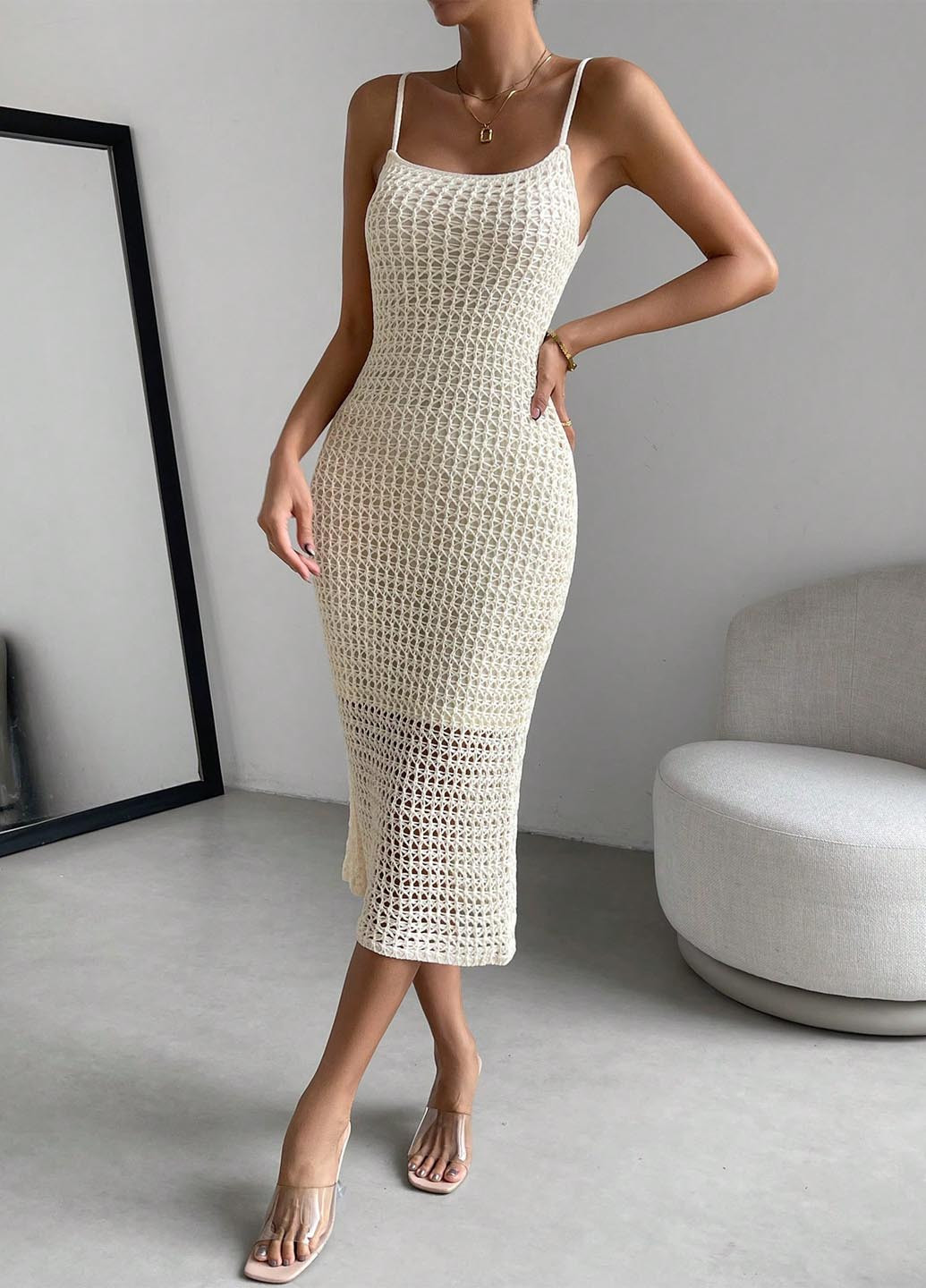 Молочна кежуал сукня силуетна SHEIN однотонна