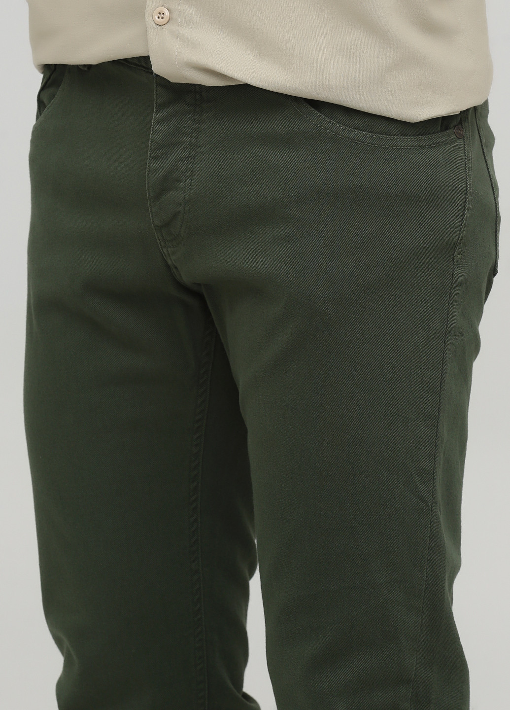 Темно-зеленые кэжуал демисезонные зауженные брюки El Ganso