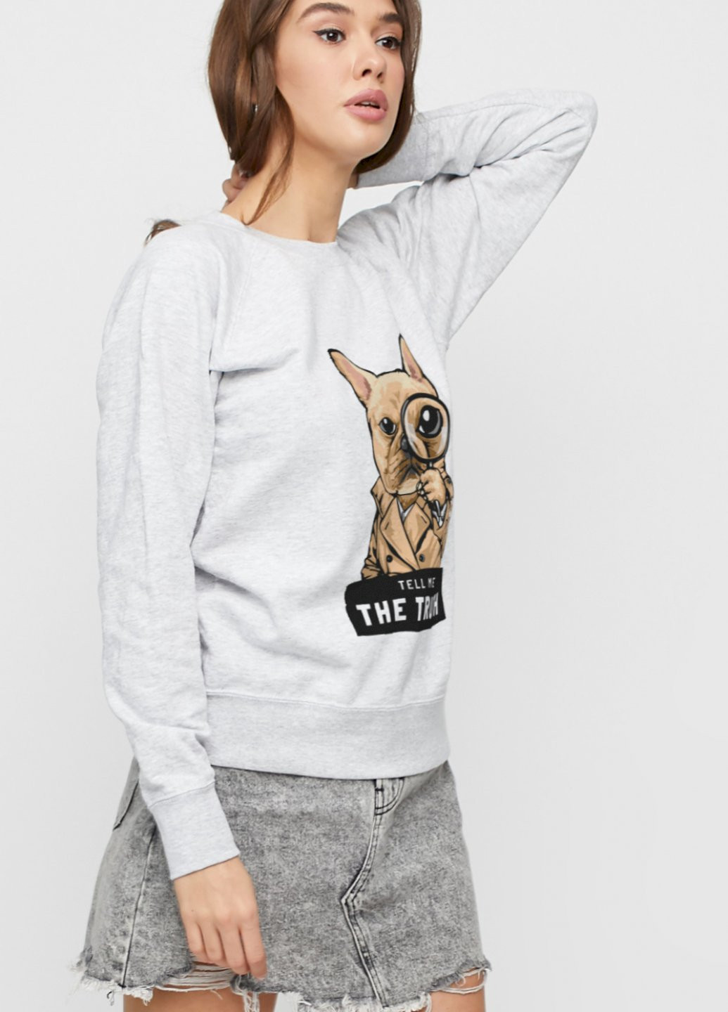 Сірий світшот жіночий /no flis/ YAPPI малюнок (251467751)