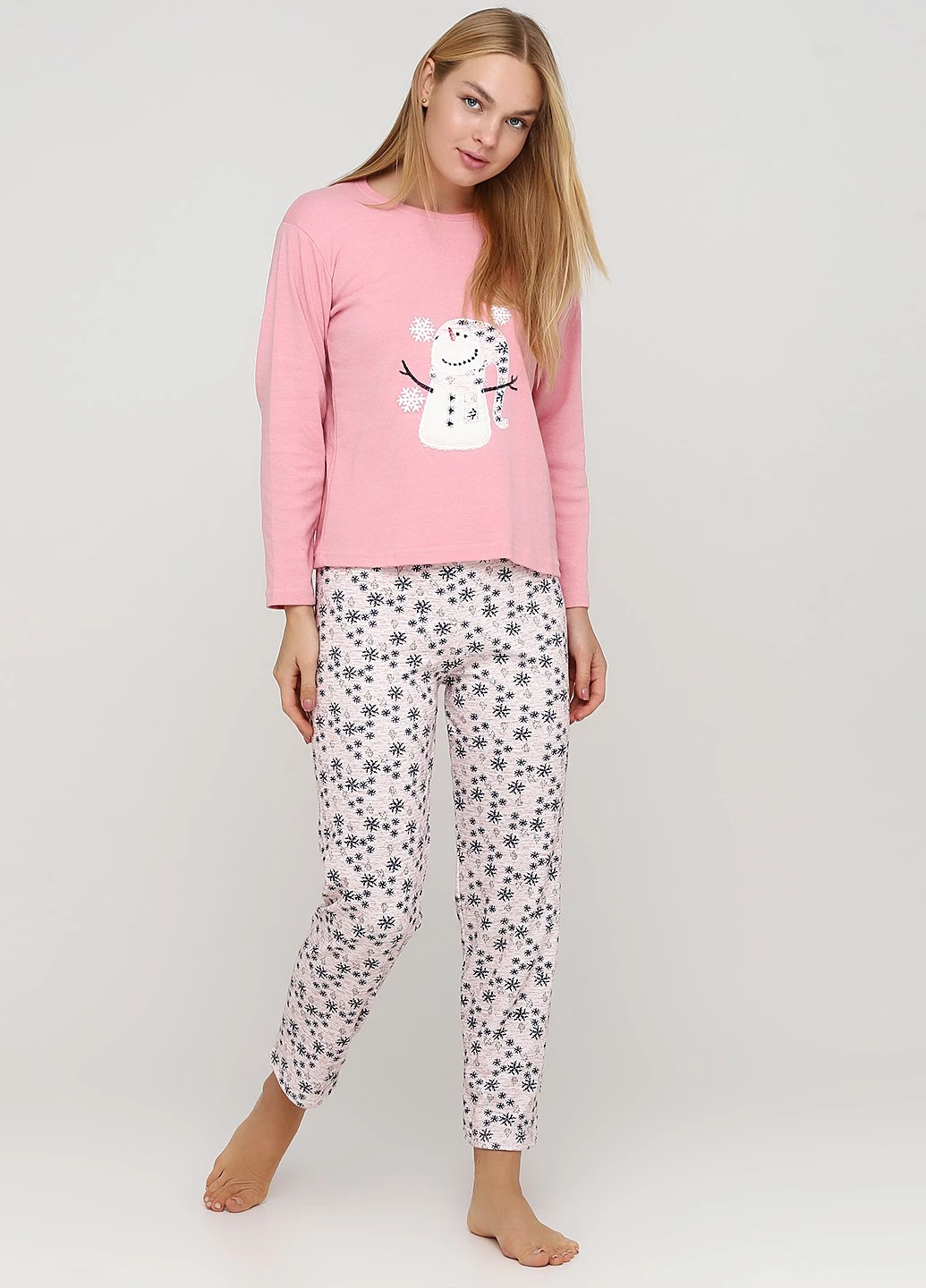 Коралова зимня комплект щільний трикотаж (світшот, штани) Glisa Pijama