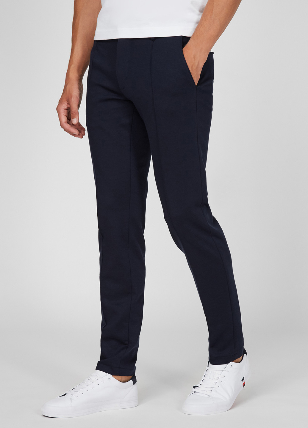 Темно-синие кэжуал демисезонные зауженные брюки Tommy Hilfiger