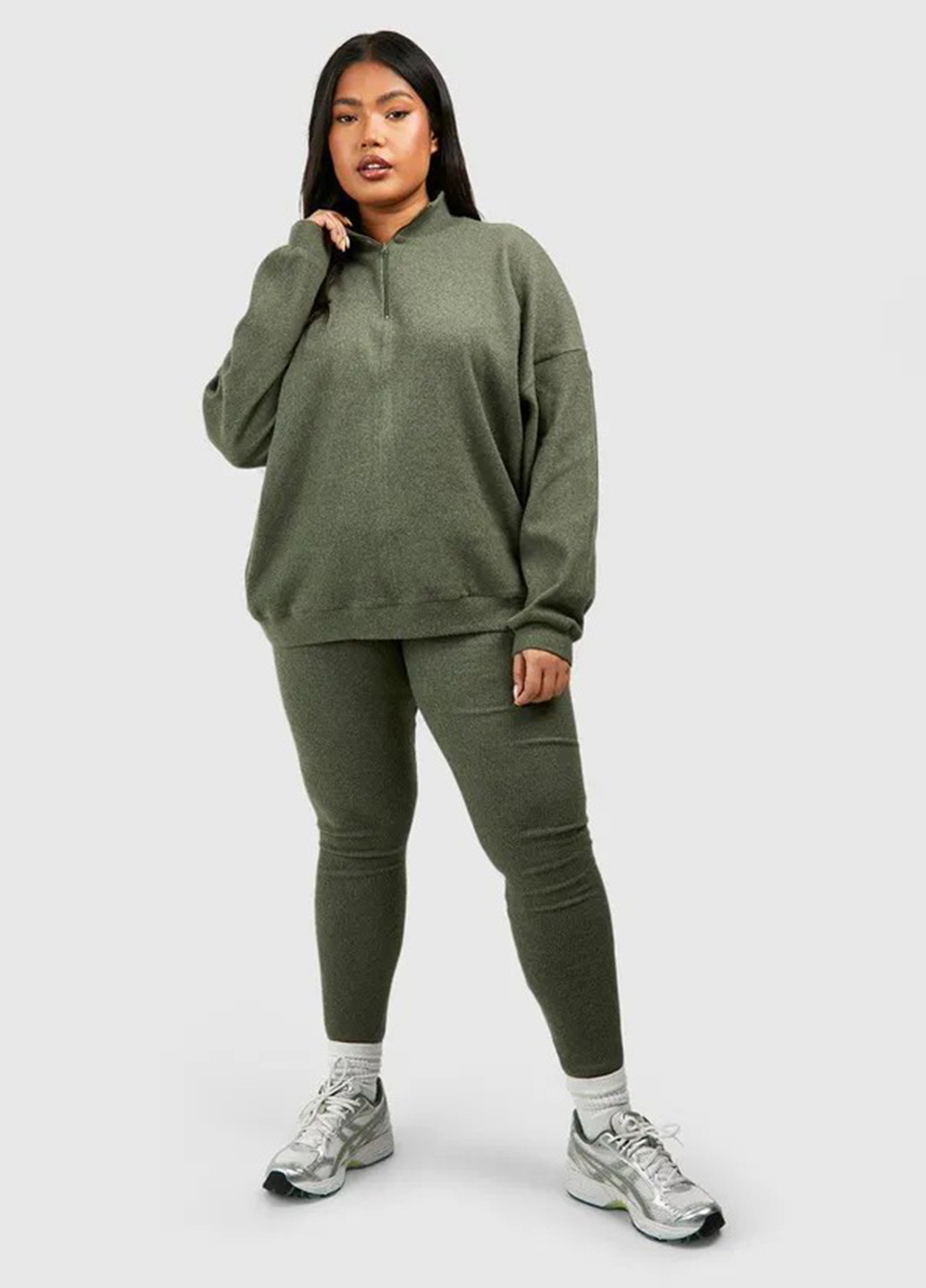 Хаки демисезонные леггинсы Boohoo