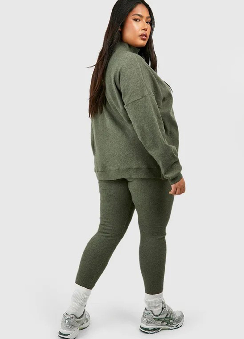 Хаки демисезонные леггинсы Boohoo