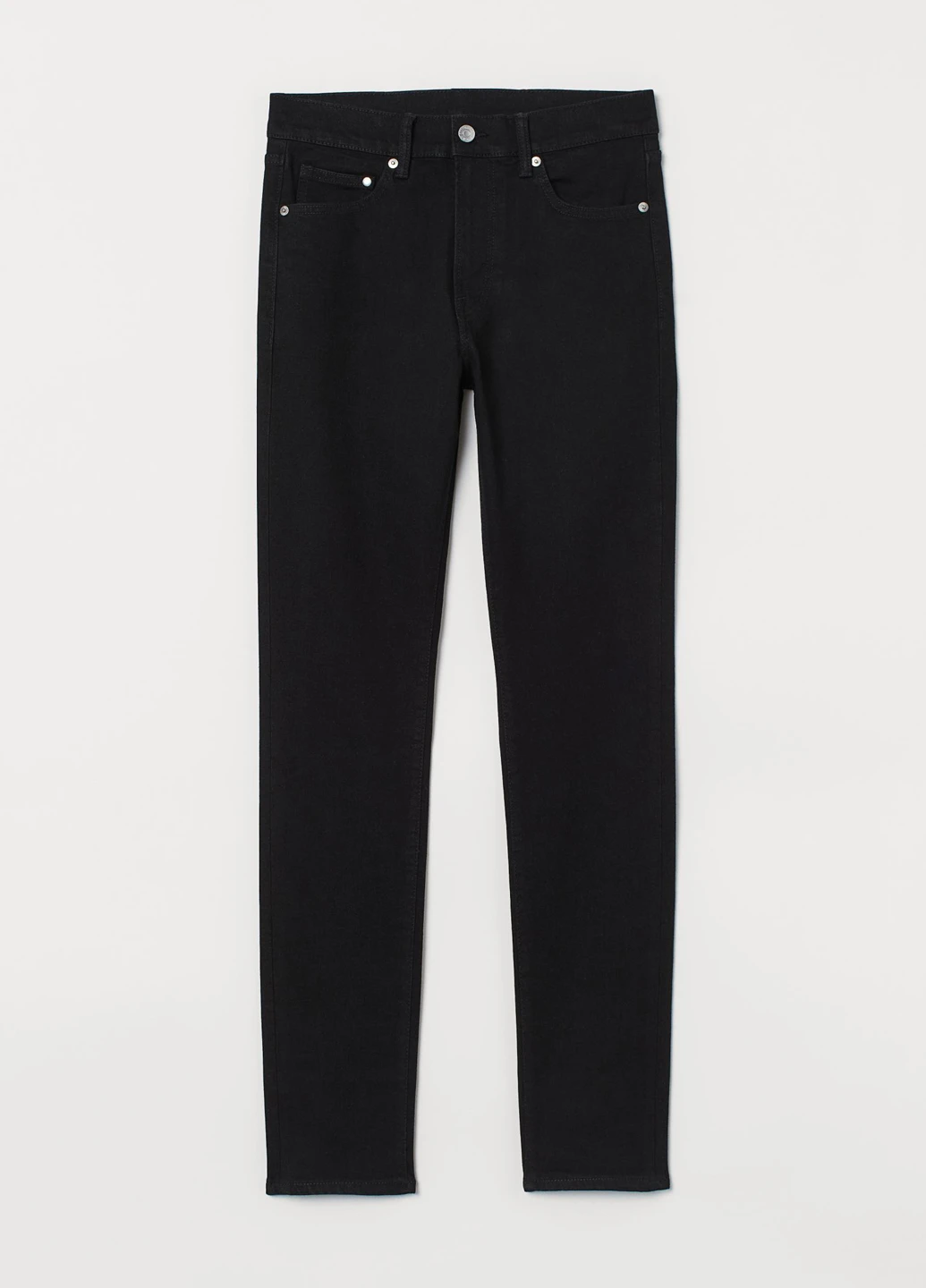 Черные демисезонные зауженные джинсы H&M