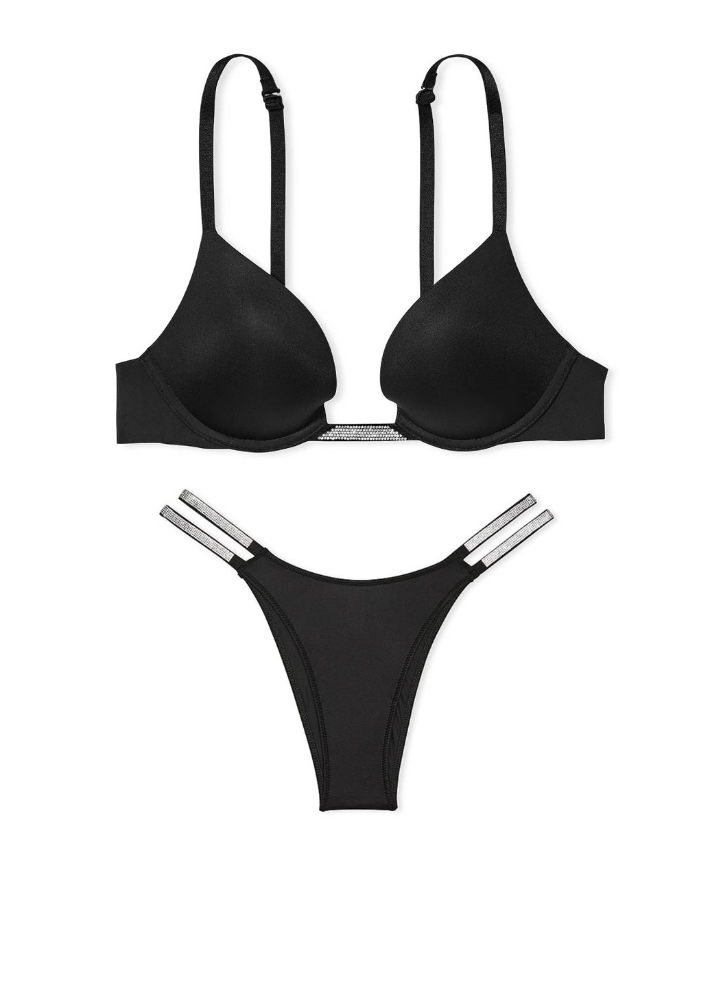 Чорний демісезонний комплект (бюстгальтер, трусики) Victoria's Secret