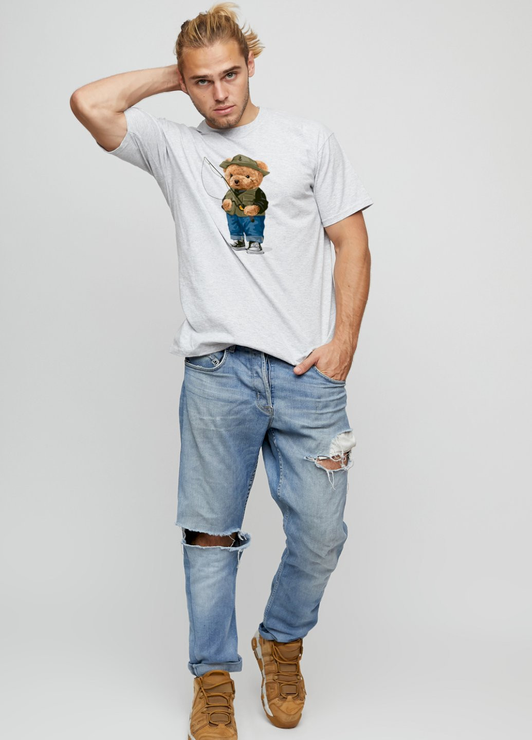 Сіра футболка чоловіча basic YAPPI