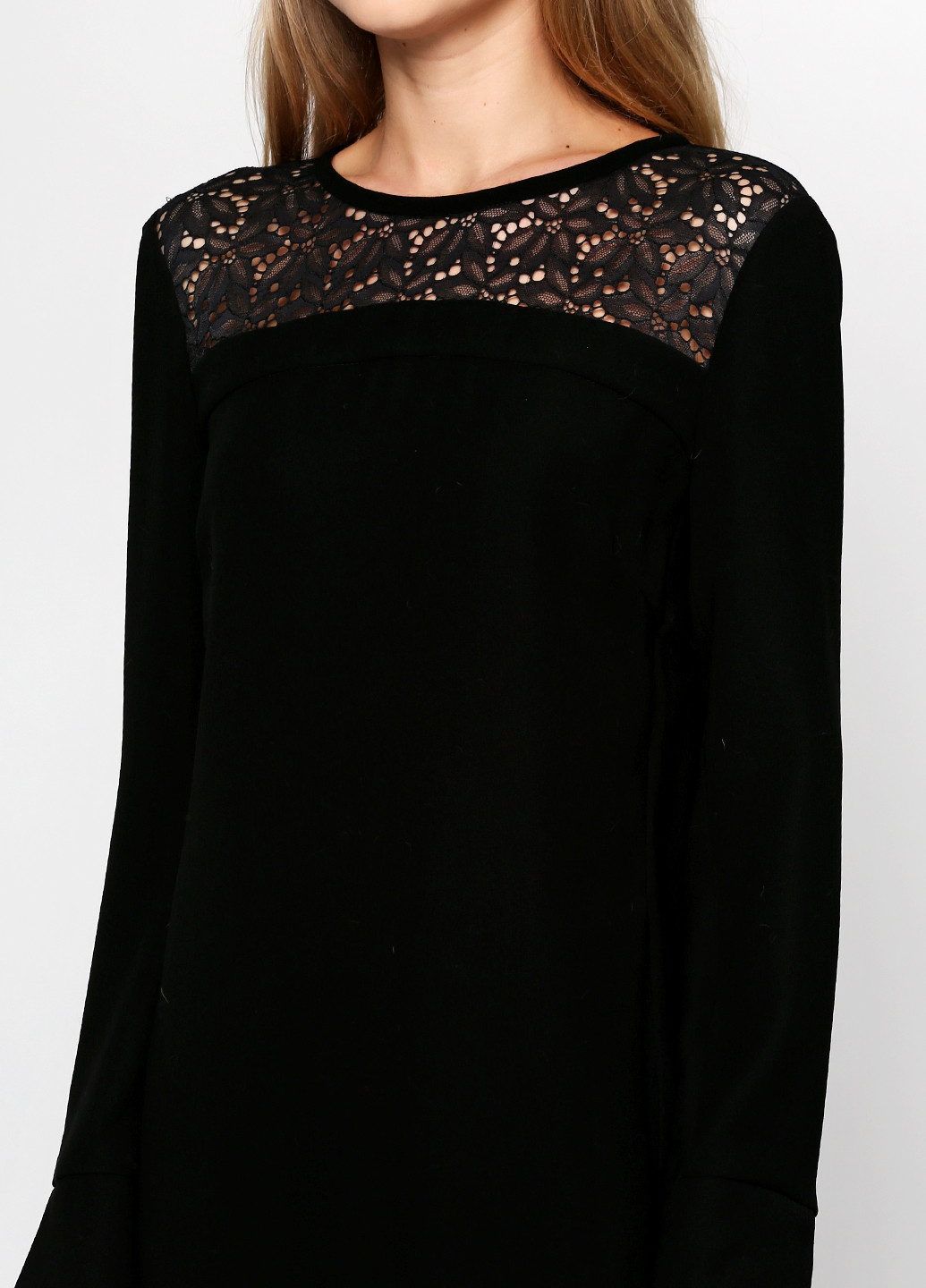 Черное кэжуал платье с длинным рукавом Pinko однотонное