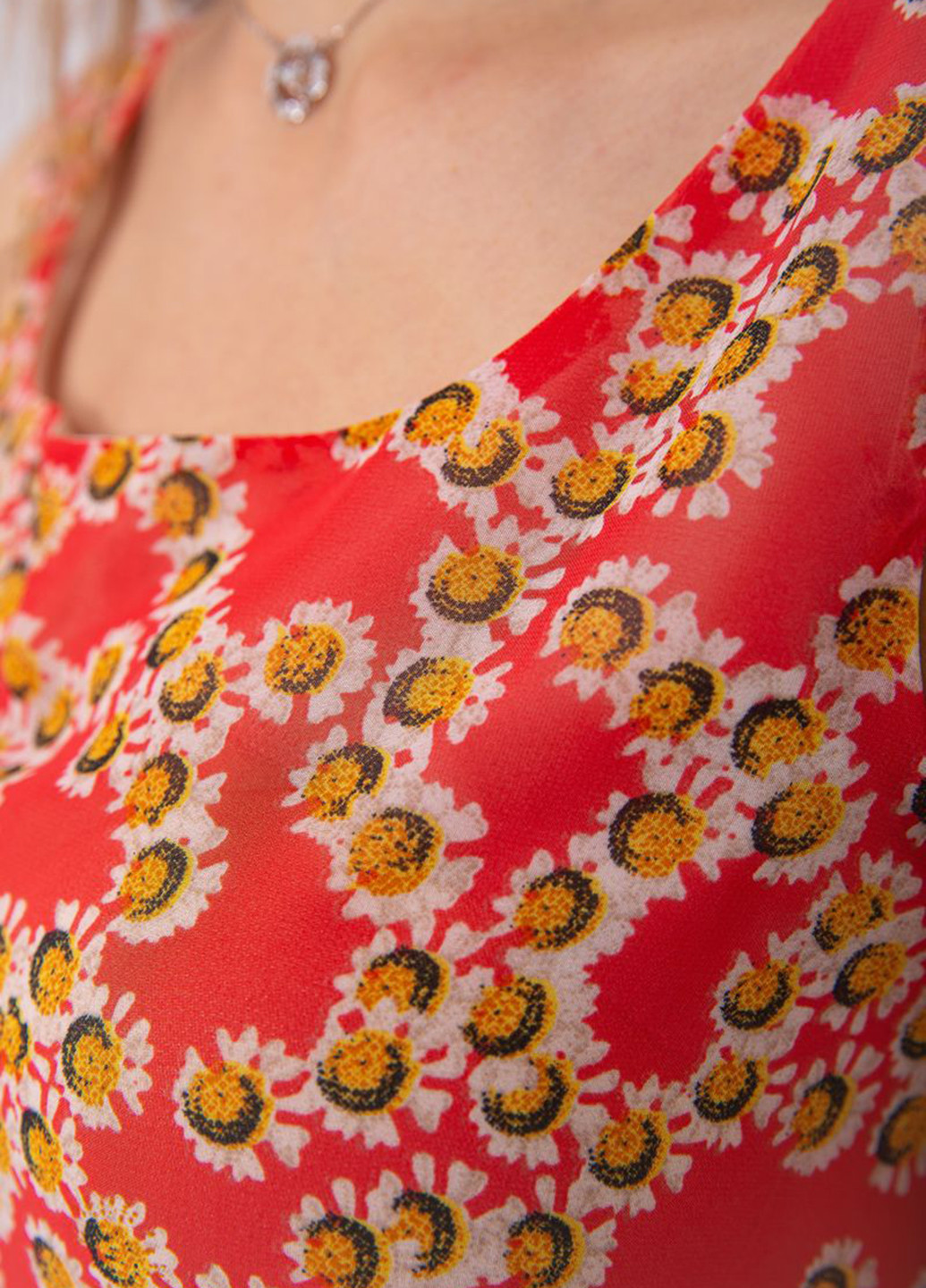Коралловое кэжуал платье клеш Ager с цветочным принтом