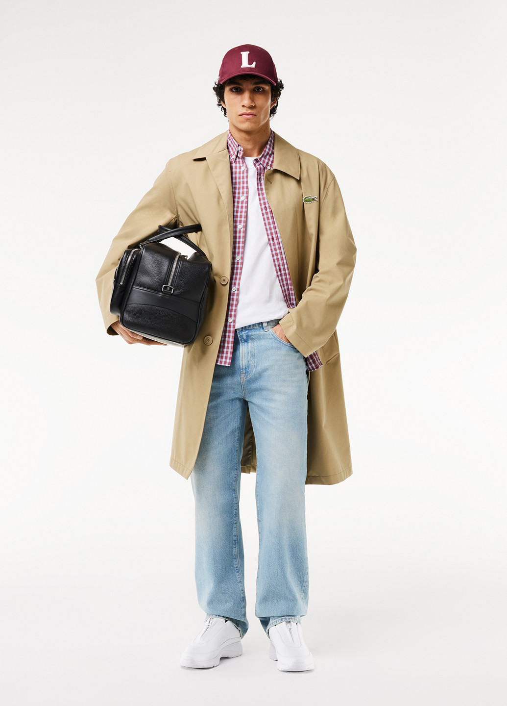 Голубые демисезонные прямые джинсы Lacoste