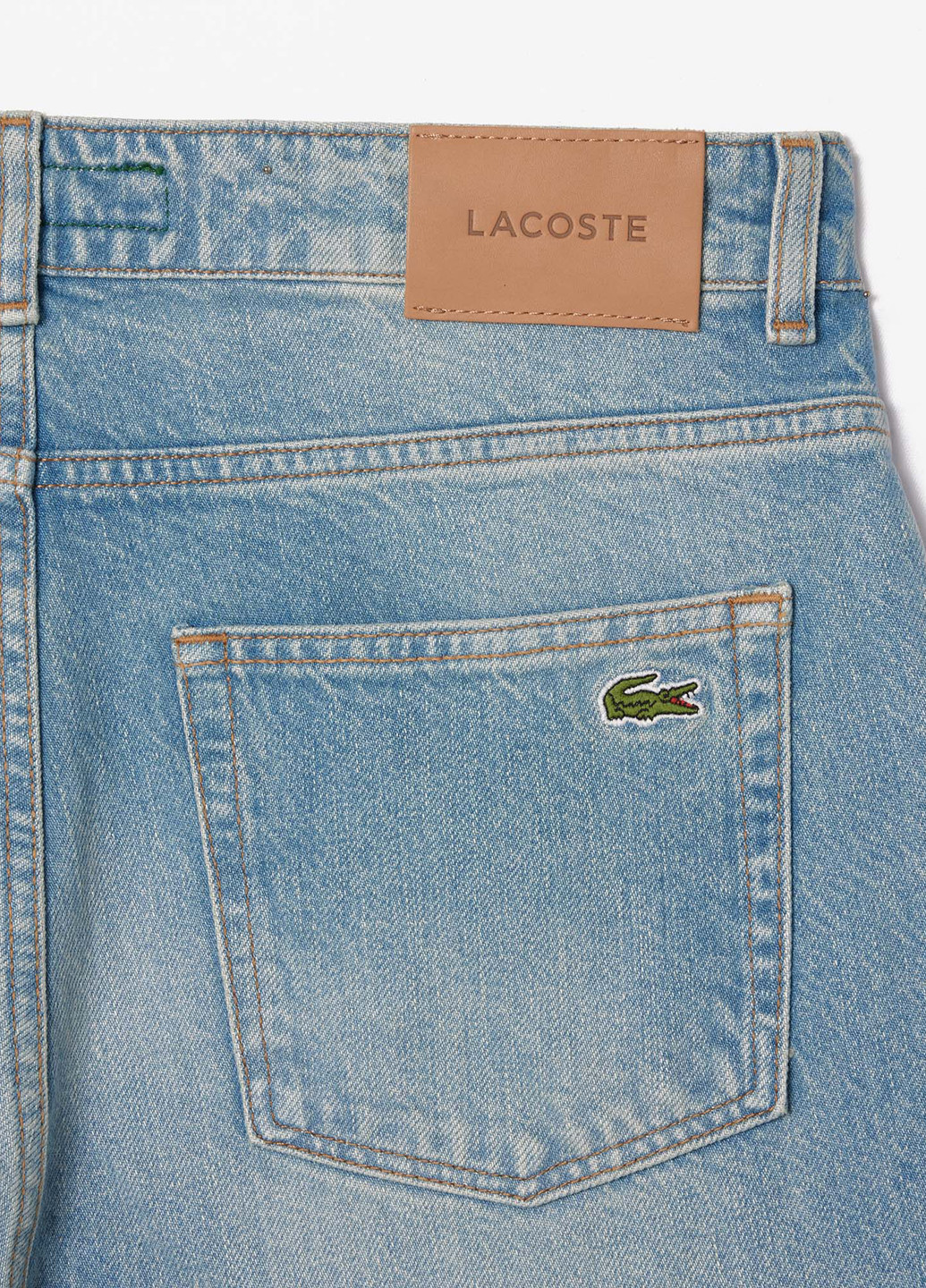 Голубые демисезонные прямые джинсы Lacoste