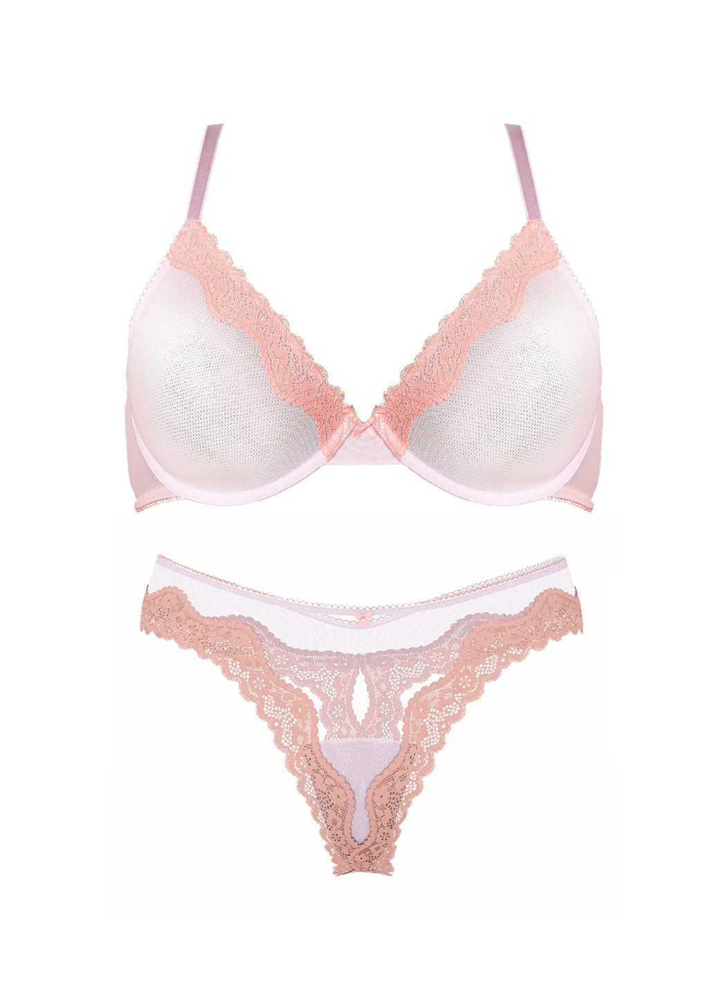 Персиковий демісезонний комплект (бюстгальтер, трусики) Victoria's Secret