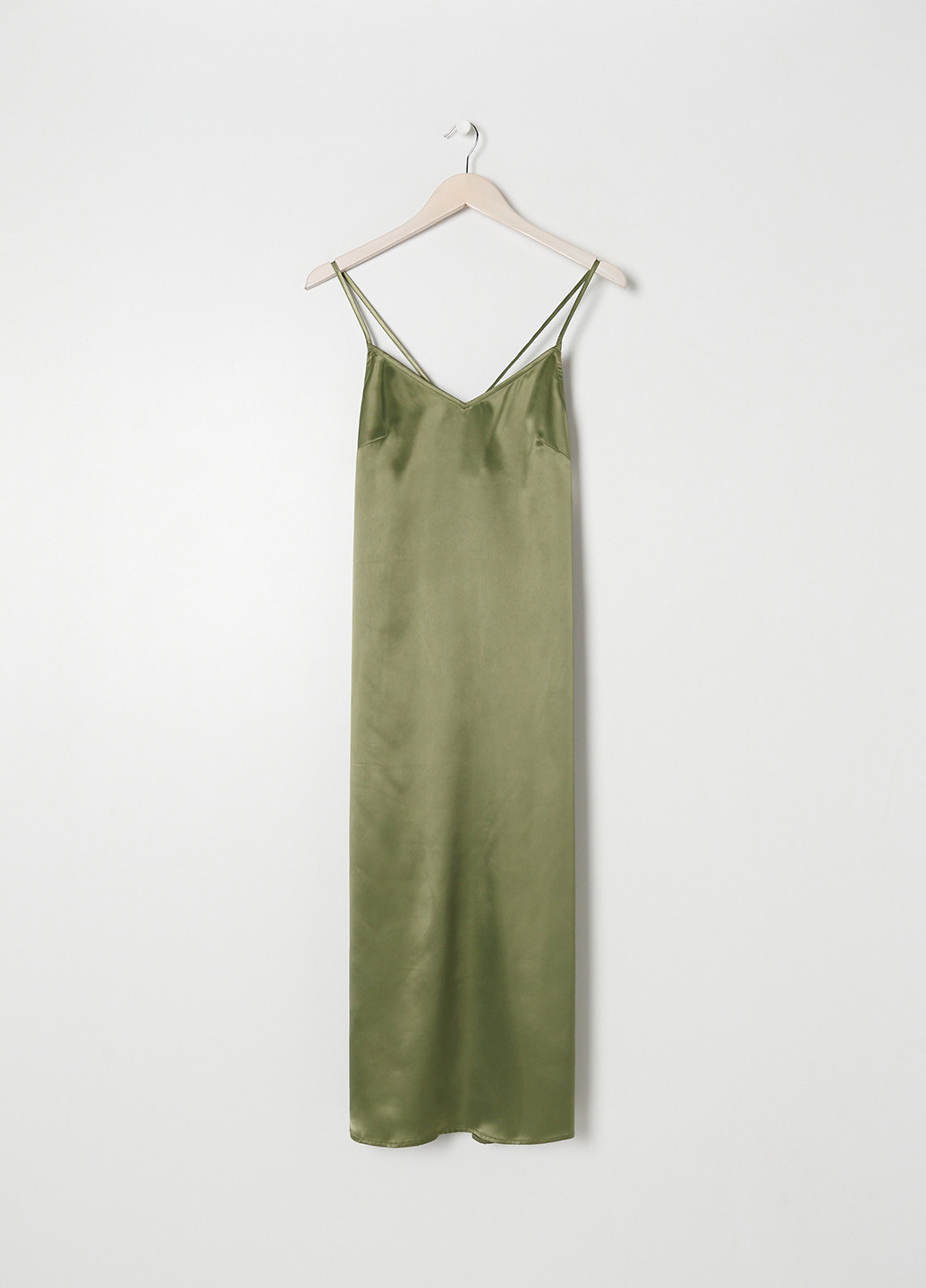 Оливковое кэжуал платье платье-комбинация Sinsay однотонное