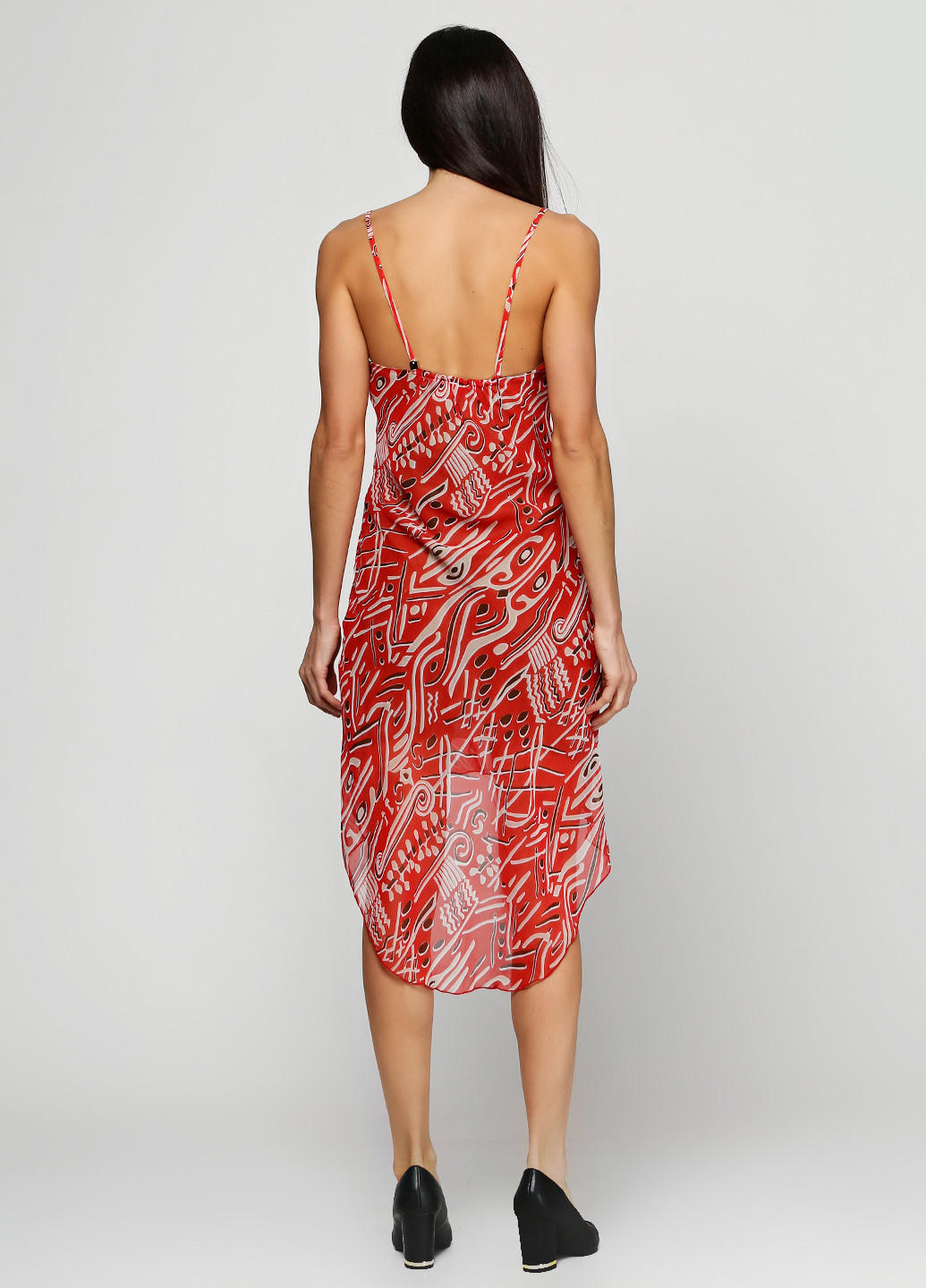 Красное кэжуал платье Maidoma с абстрактным узором