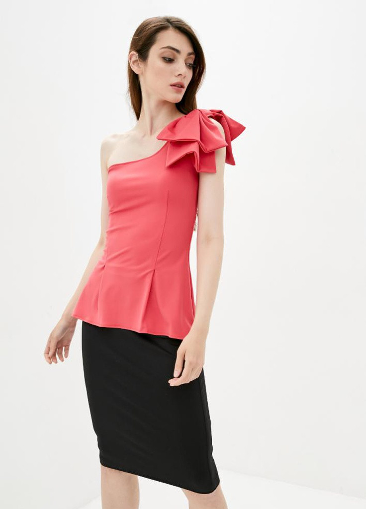 Розовая демисезонная женская блуза с бантиком jain Podium