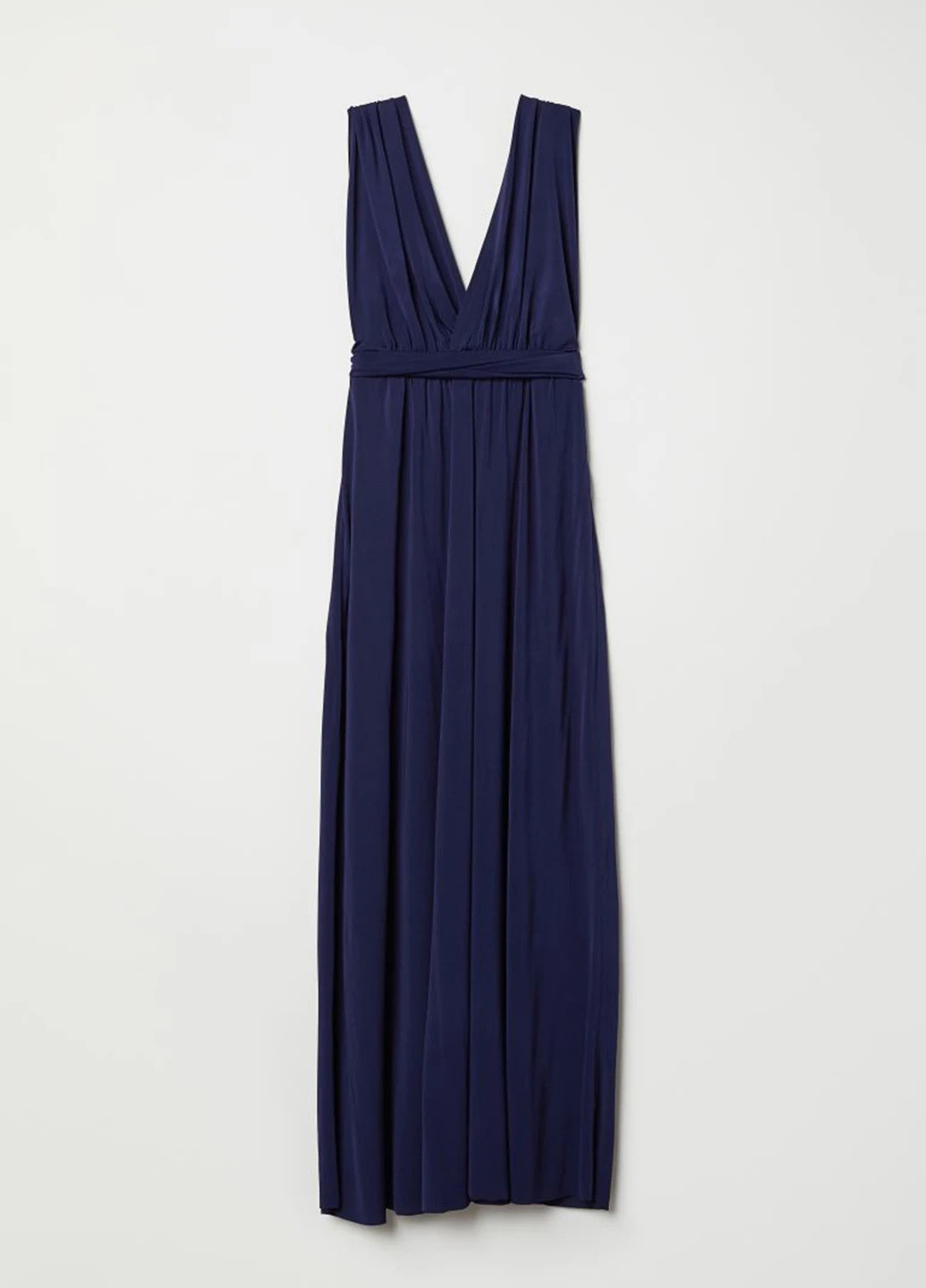 Темно-синя вечірня сукня кльош H&M однотонна