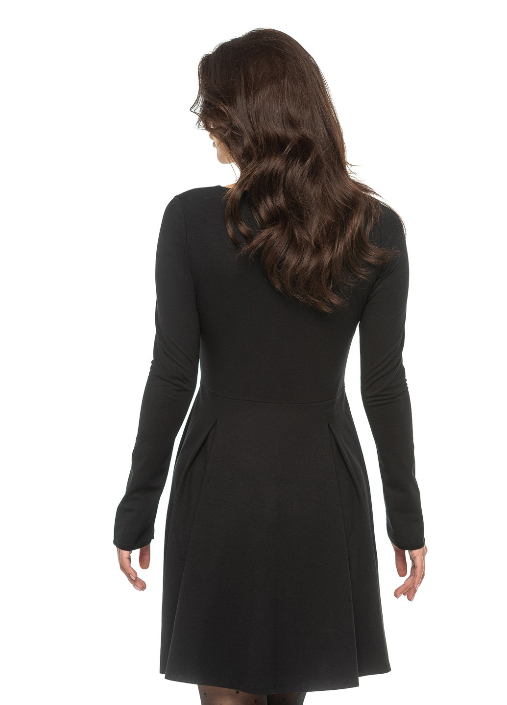 Черное кэжуал платье Comease однотонное