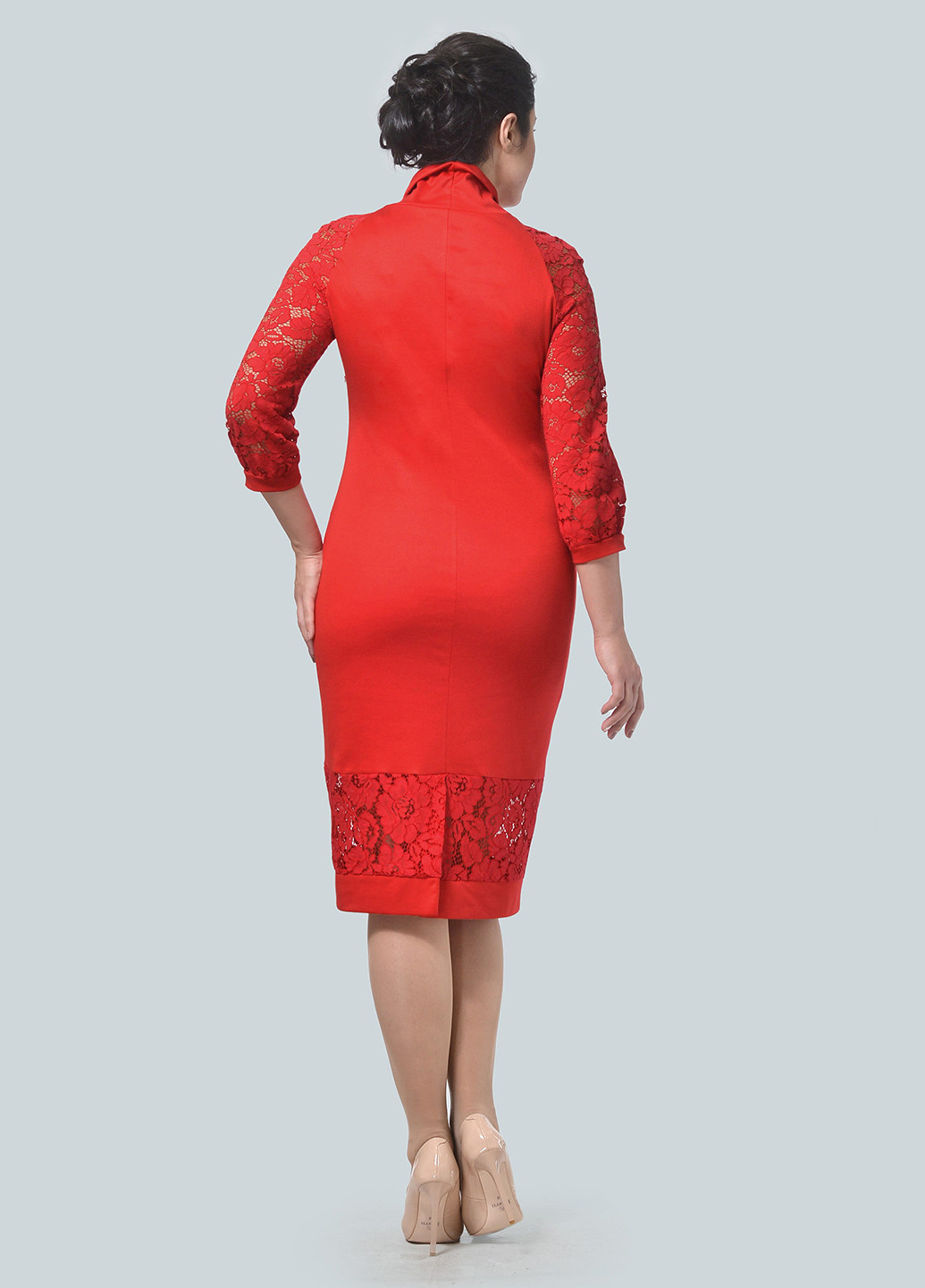 Терракотовое кэжуал платье платье-свитер Alika Kruss с цветочным принтом