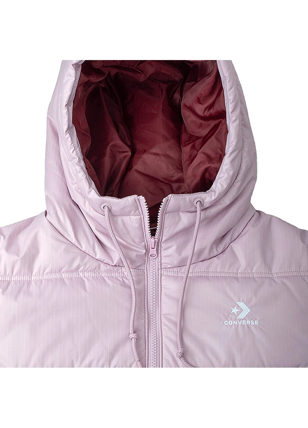 Рожева демісезонна куртка embroidered star chevron short puffer jacket Converse