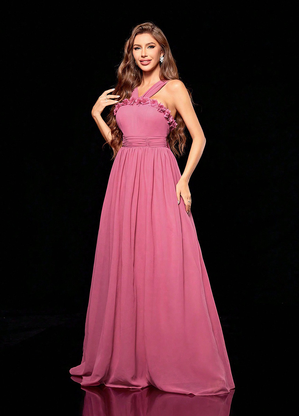 Рожева святковий сукня а-силует SHEIN однотонна