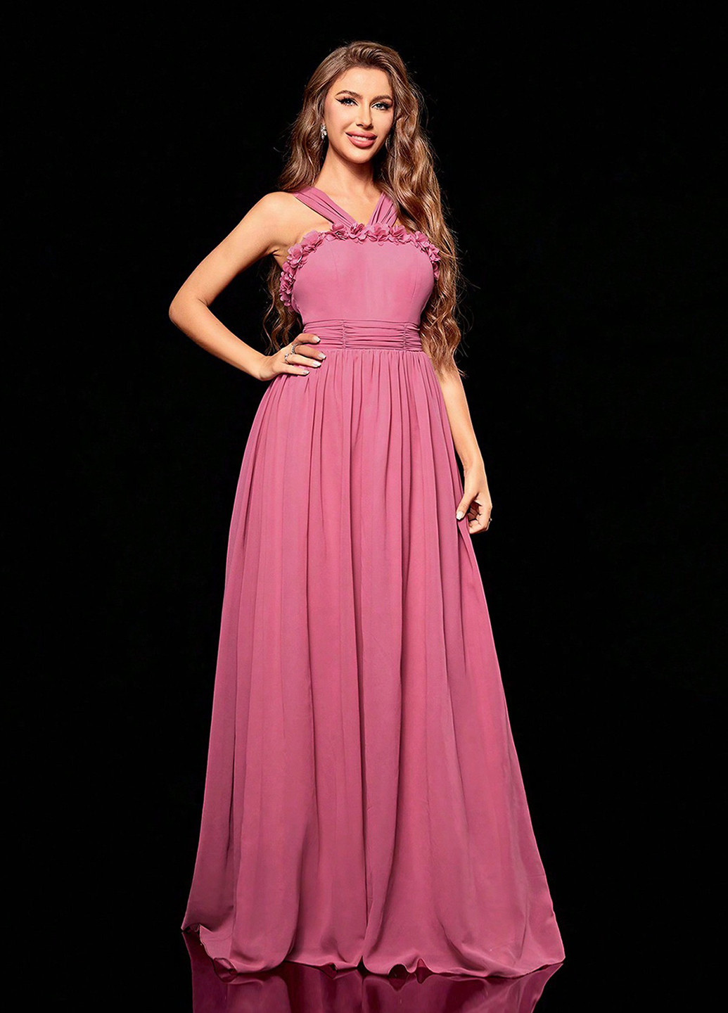 Рожева святковий сукня а-силует SHEIN однотонна