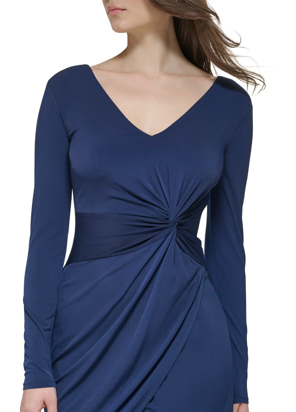 Синя кежуал сукня на запах Guess однотонна