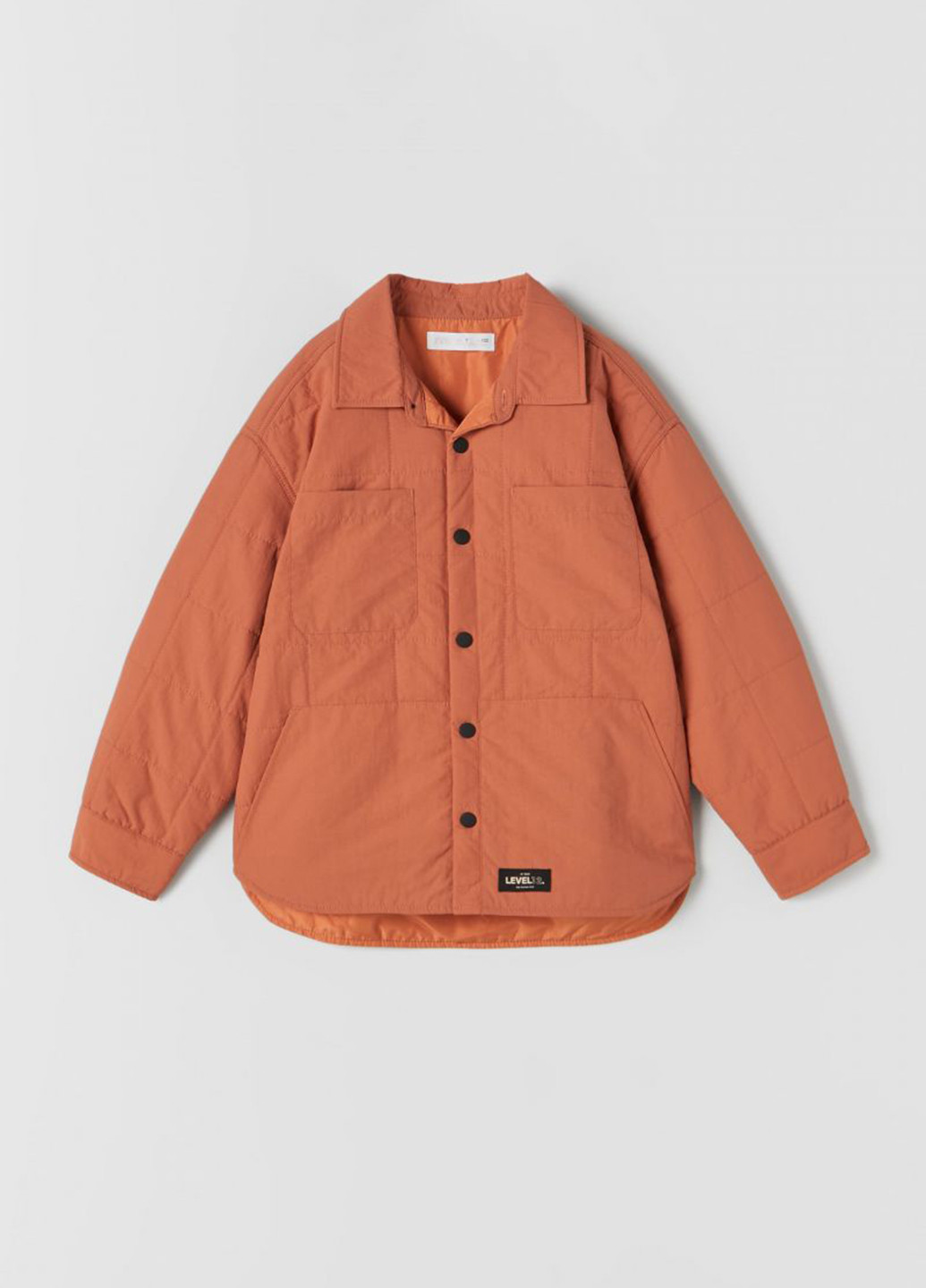 Куртка-рубашка Zara однотонная оранжевая кэжуал