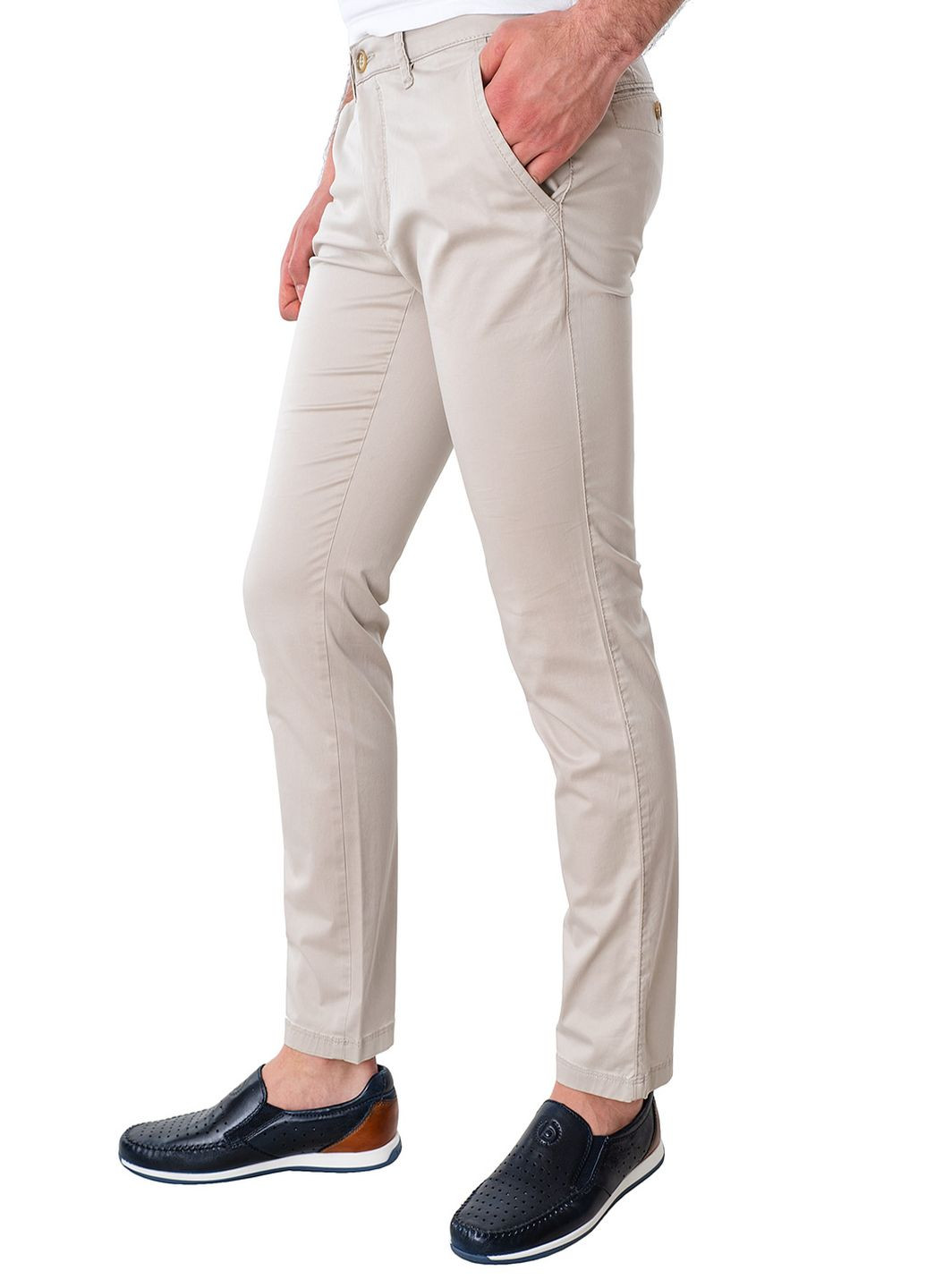 Бежевые летние брюки Gardeur