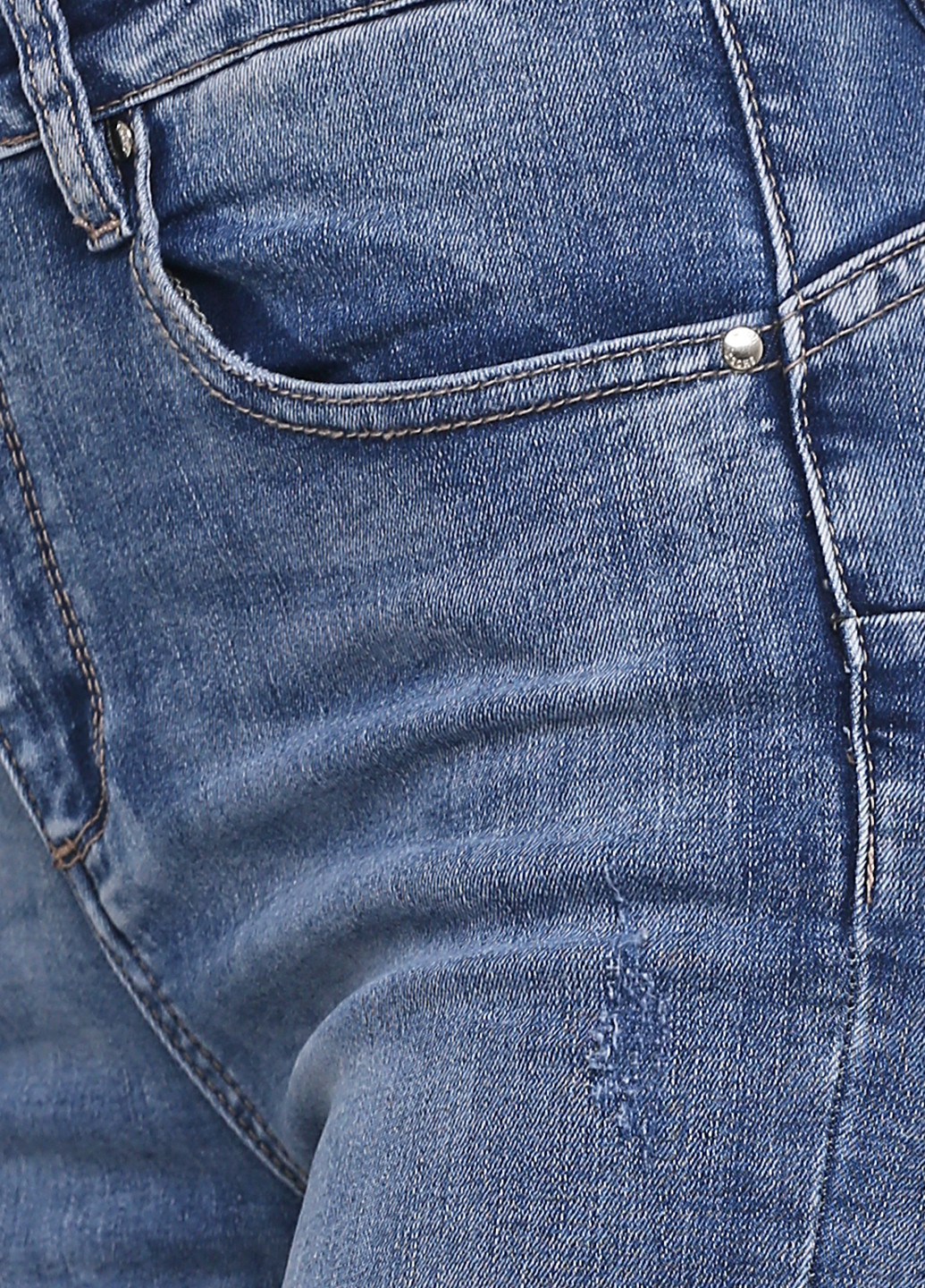 Светло-голубые демисезонные зауженные джинсы Adoro