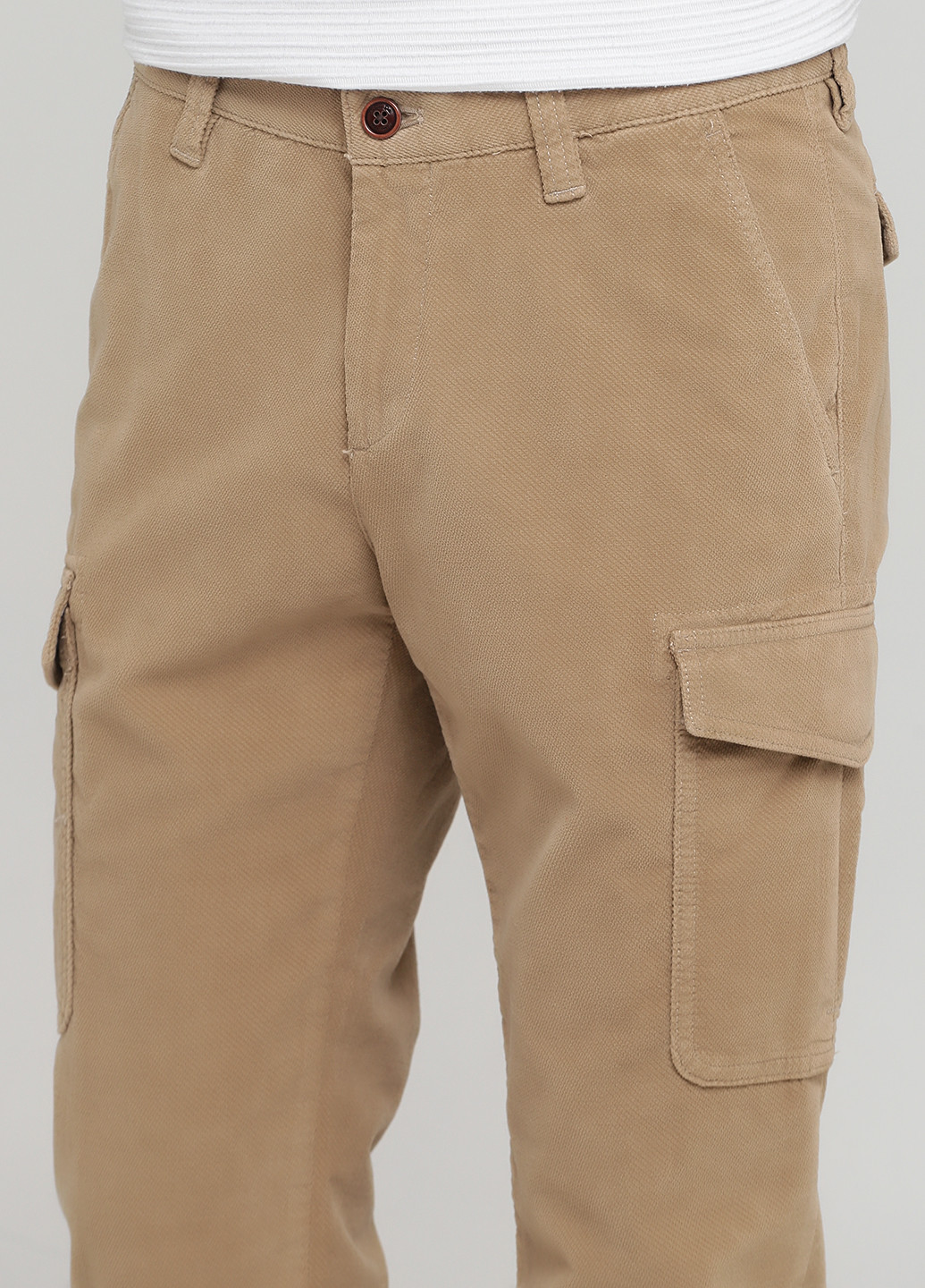 Темно-бежевые кэжуал демисезонные карго брюки Massimo Dutti