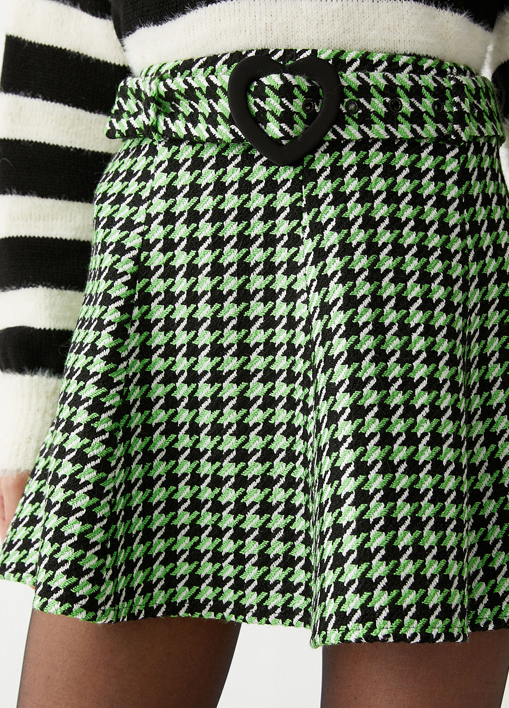 Разноцветная кэжуал с узором гусиная лапка юбка KOTON